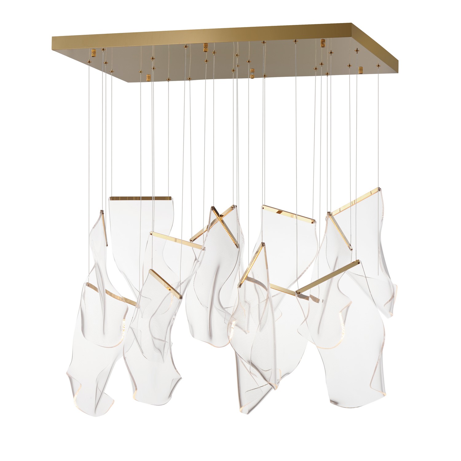 ET2 E24878-133FG Rinkle LED 23.5 inch French Gold Multi-Light Pendant Ceiling Light