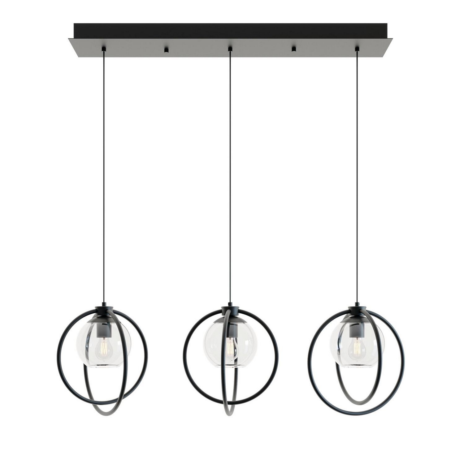 AFX Lighting Jamie Three Light Pendant in Black - JAMP12MBBKLNR3