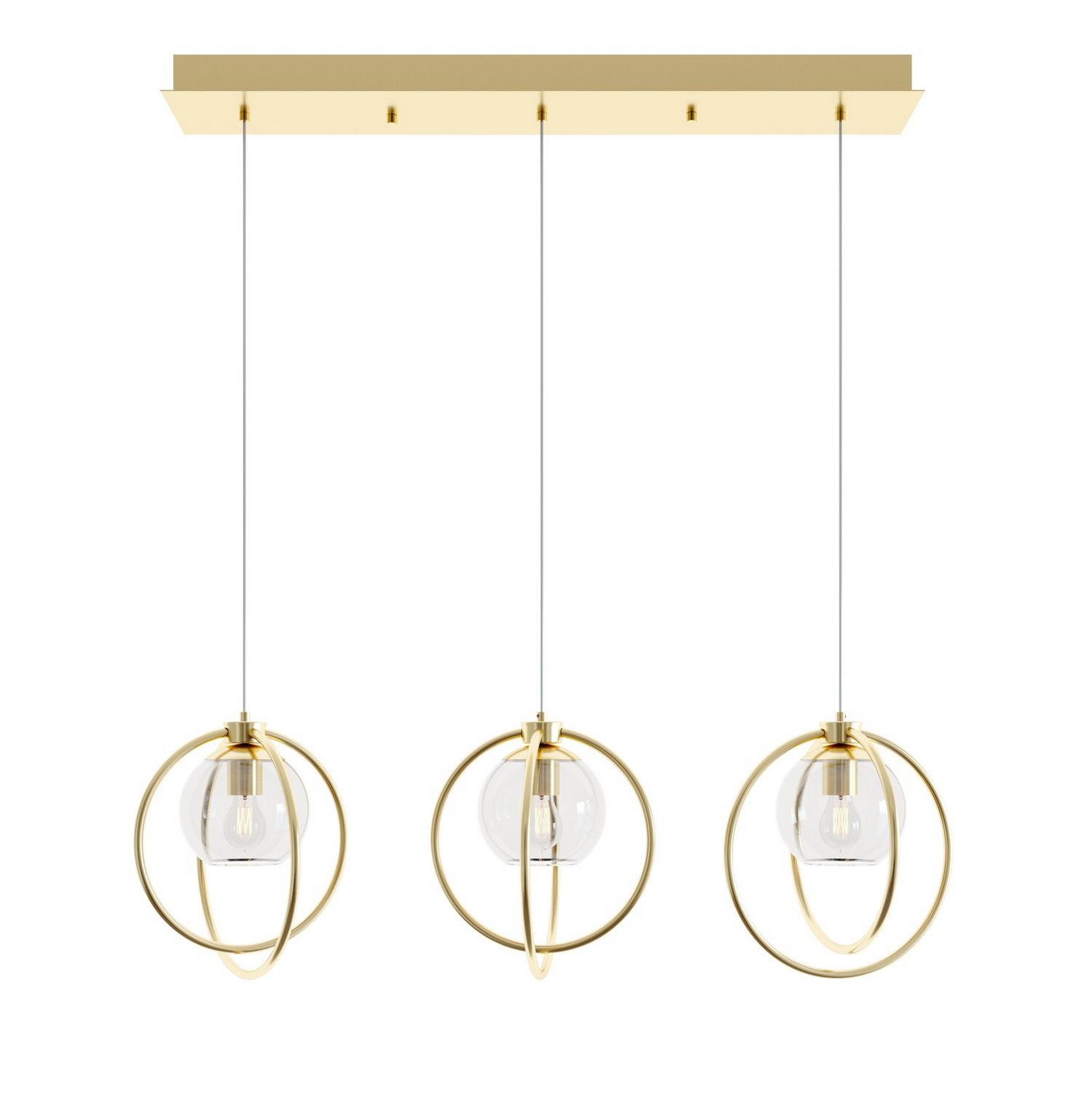 AFX Lighting Jamie Three Light Pendant in Satin Brass - JAMP12MBSBLNR3