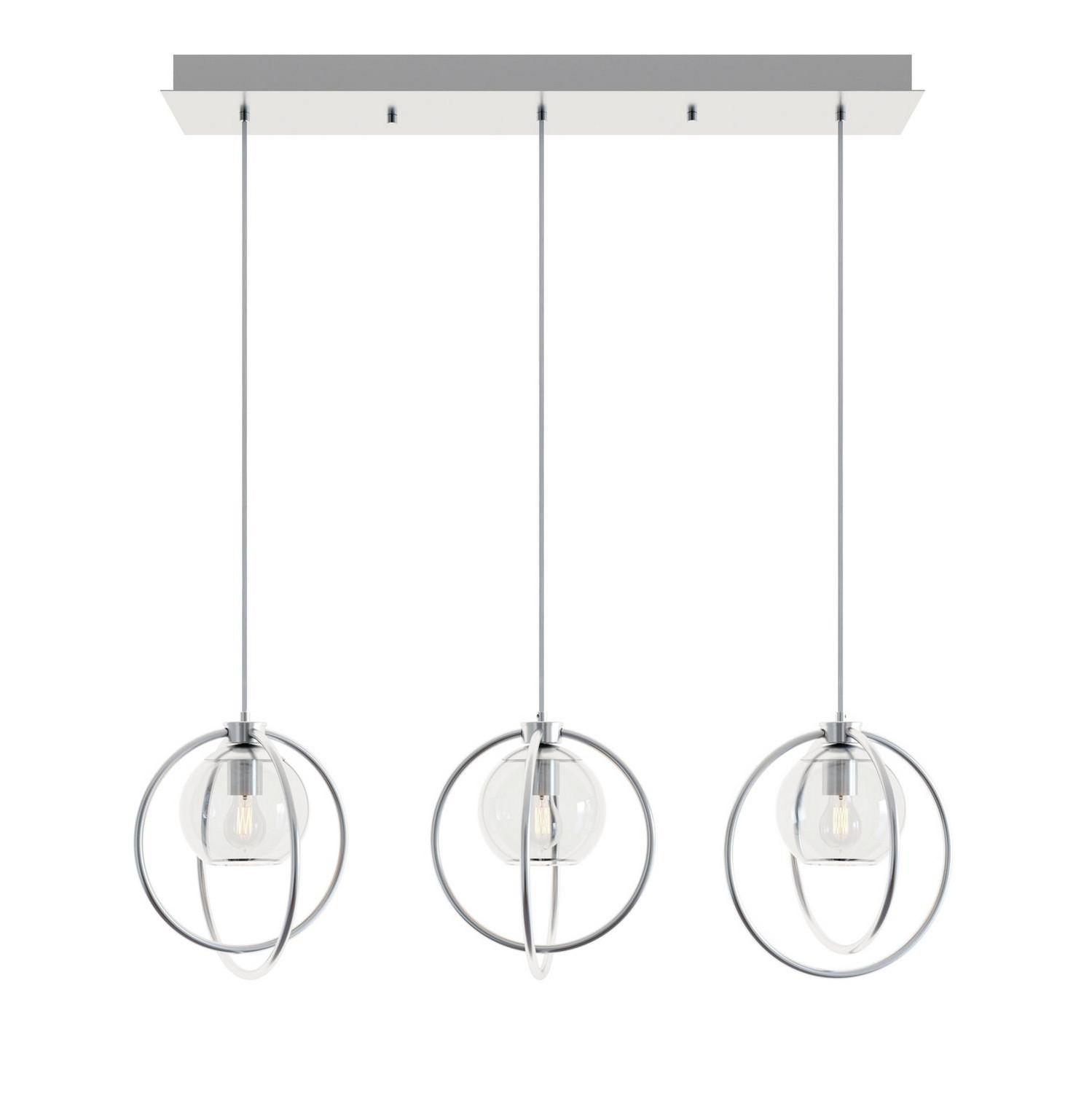AFX Lighting Jamie Three Light Pendant in Satin Nickel - JAMP12MBSNLNR3