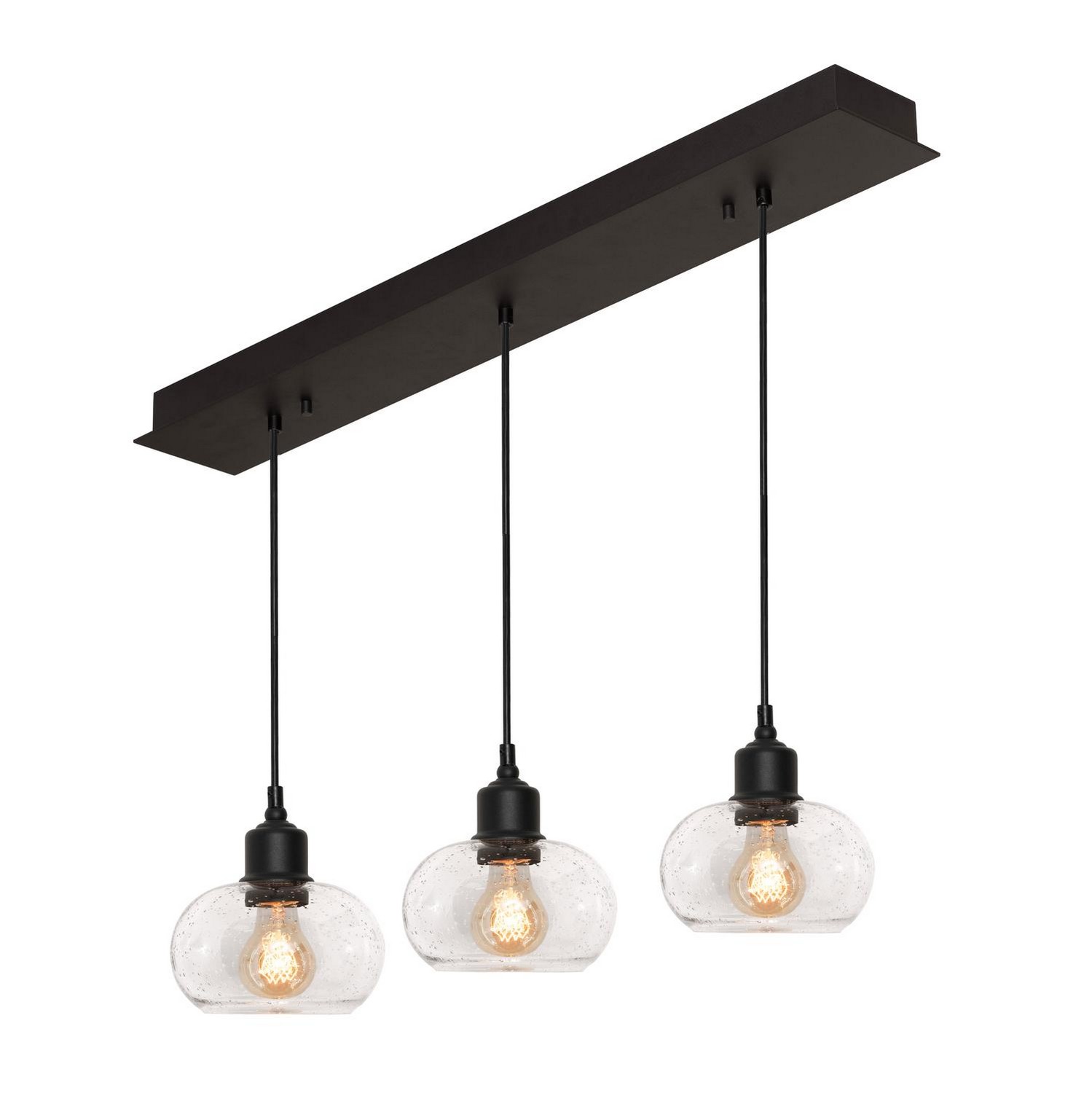 AFX Lighting Laney Three Light Pendant in Black - LNYP07MBBKLNR3