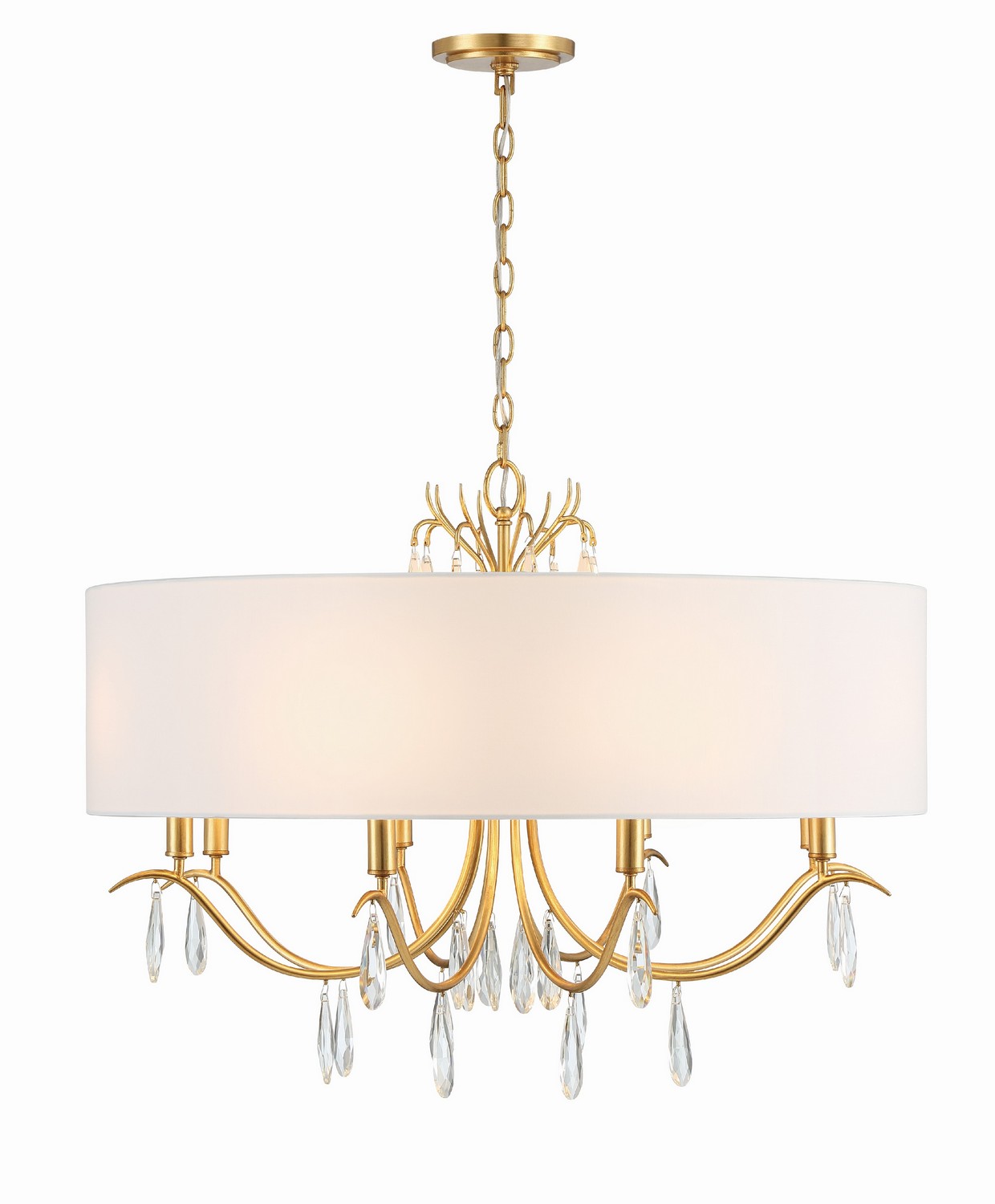 Crystorama Rollins Eight Light Chandelier in Antique Gold - ROL-18808-GA