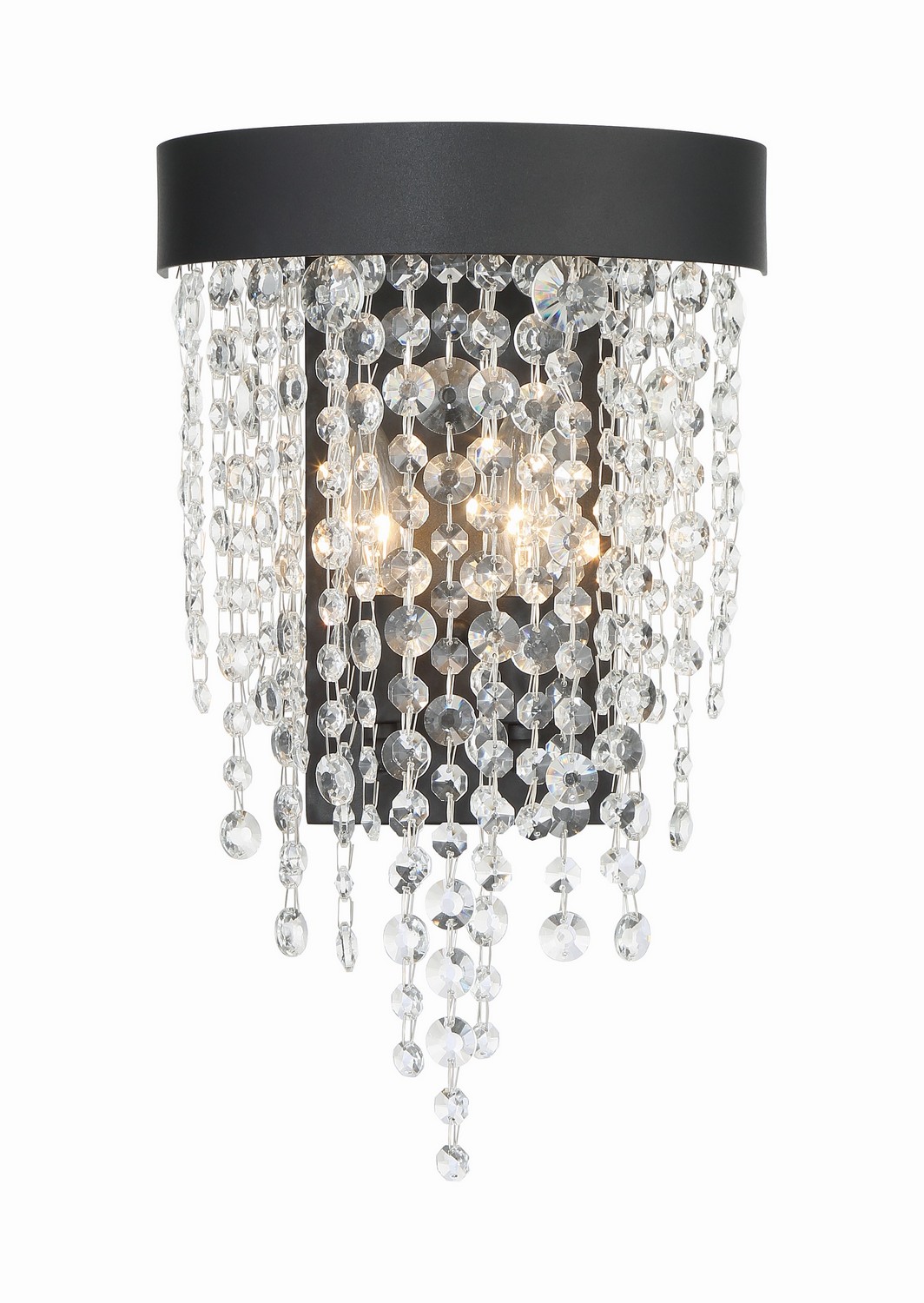 Crystorama Winham Two Light Wall Sconce in Black Forged - WIN-612-BF-CL-MWP