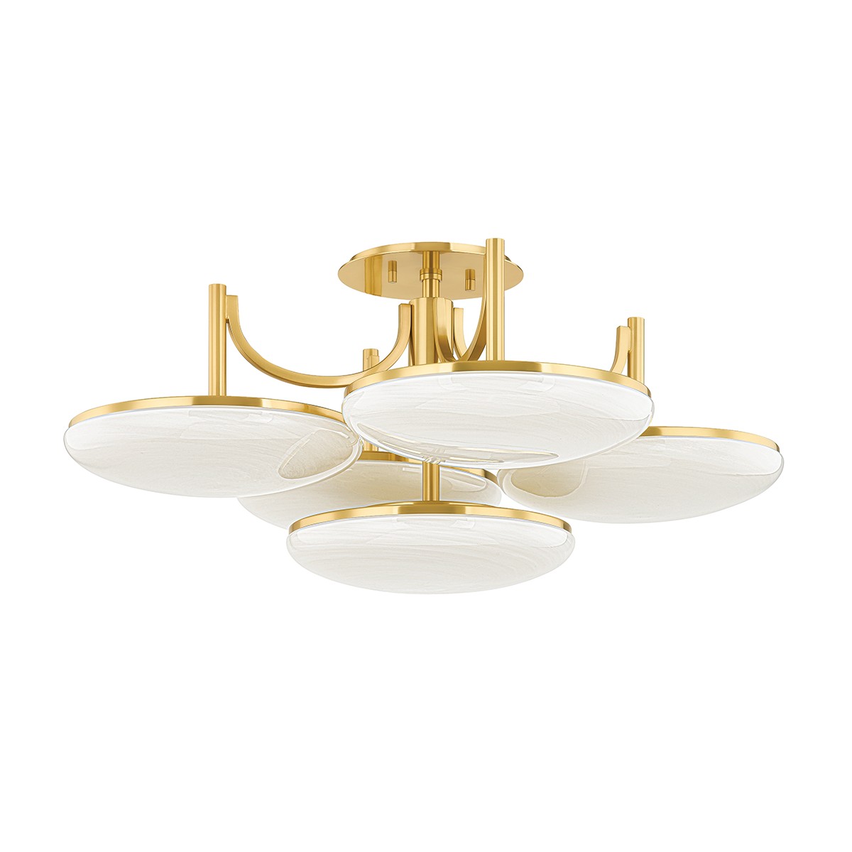 Hudson Valley Bregman LED Semi Flush Mount in Aged Brass - 2005-AGB