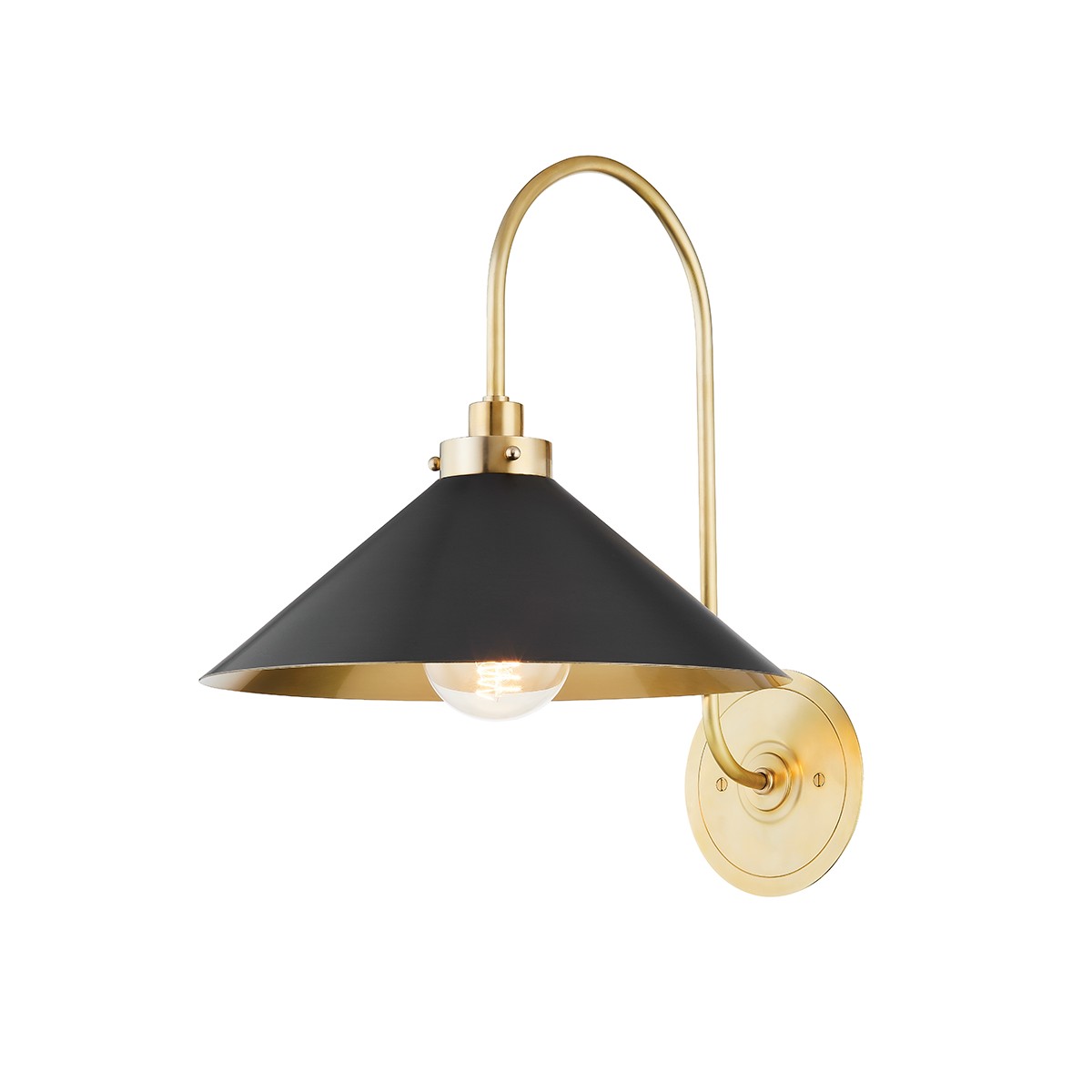 Hudson Valley Clivedon One Light Wall Sconce in Aged Brass - MDS1400-AGB/DB