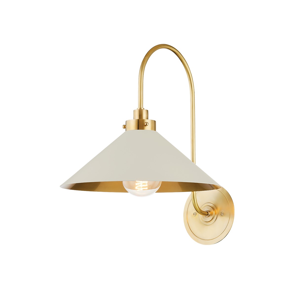 Hudson Valley Clivedon One Light Wall Sconce in Aged Brass - MDS1400-AGB/OW
