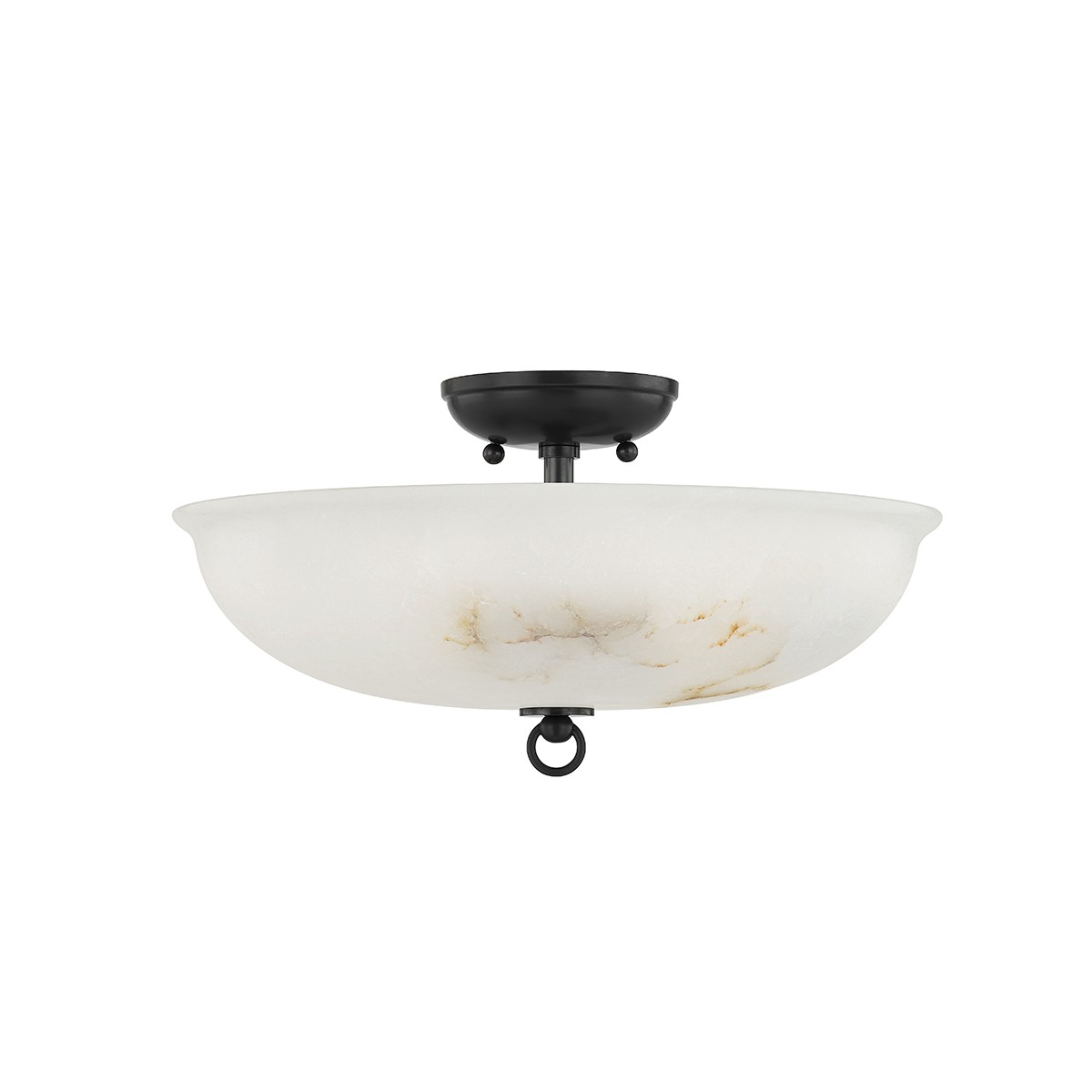 Hudson Valley Somerset Three Light Semi Flush Mount in Distressed Bronze - MDS810-DB