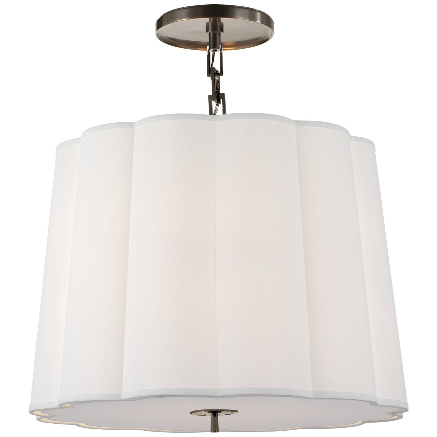 Visual Comfort Signature Simple Scallop Five Light Hanging Lantern in Bronze - BBL 5015BZ-L