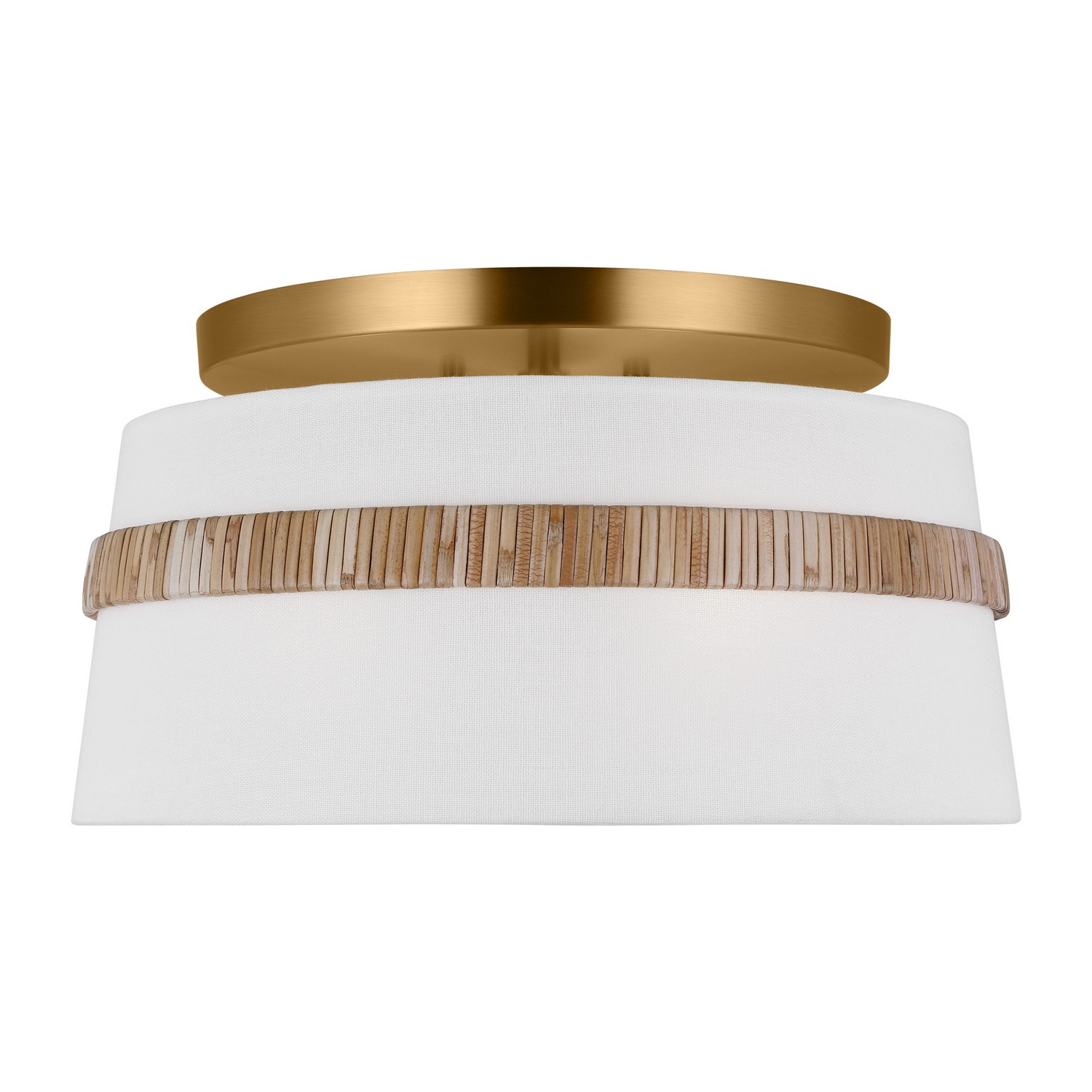 Visual Comfort Studio Cordtlandt Three Light Semi-Flush Mount in Rattan - AF1143RTN