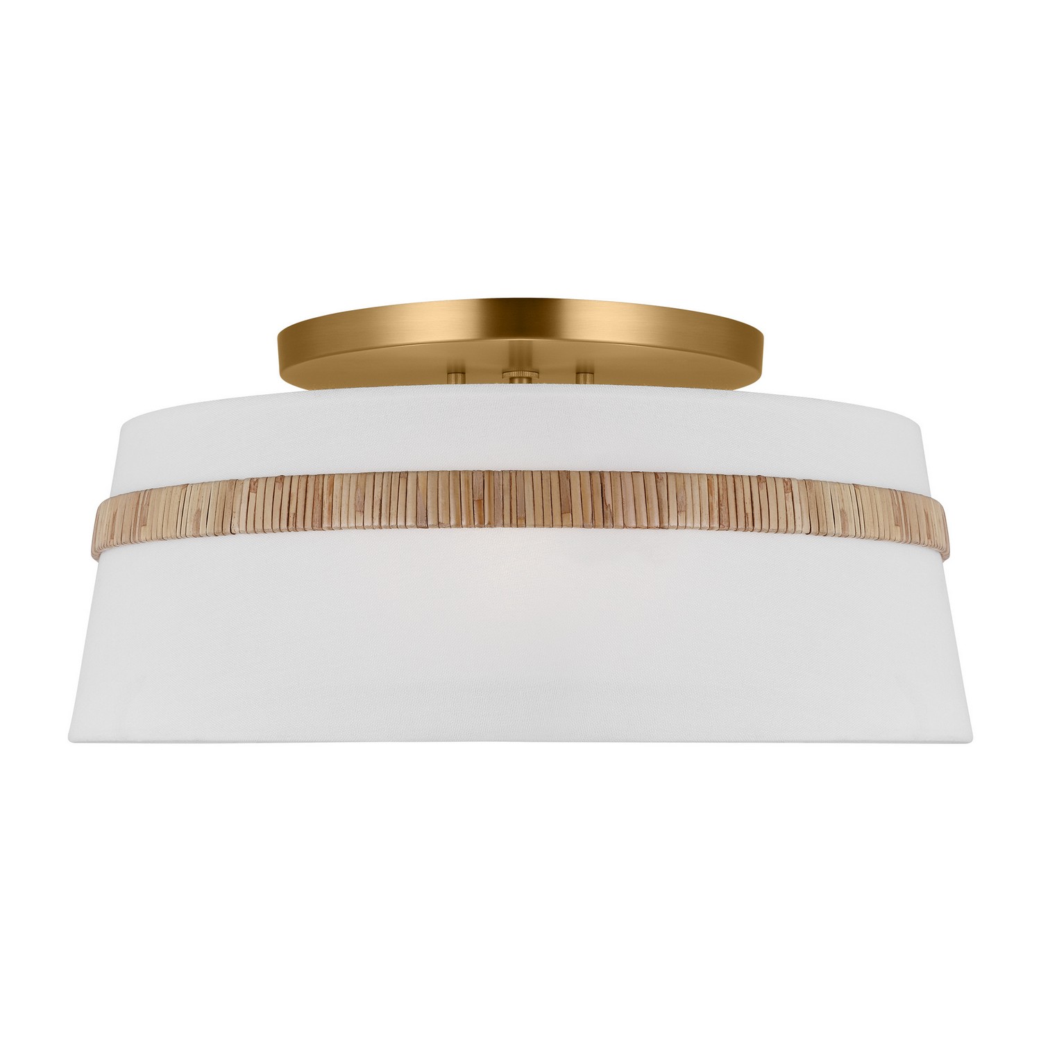 Visual Comfort Studio Cordtlandt Three Light Semi-Flush Mount in Rattan - AF1153RTN