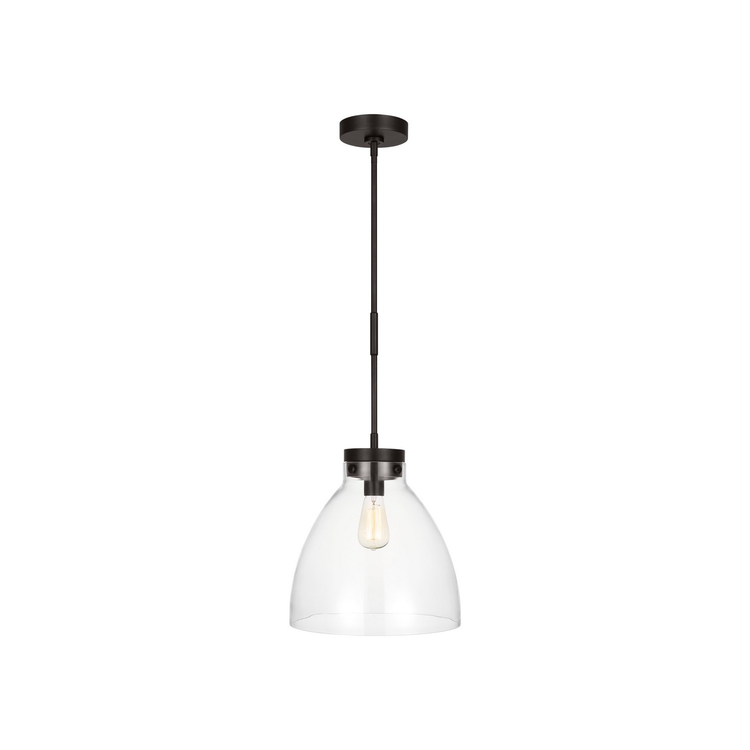 Visual Comfort Studio Garrett One Light Pendant in Aged Iron - CP1121AI