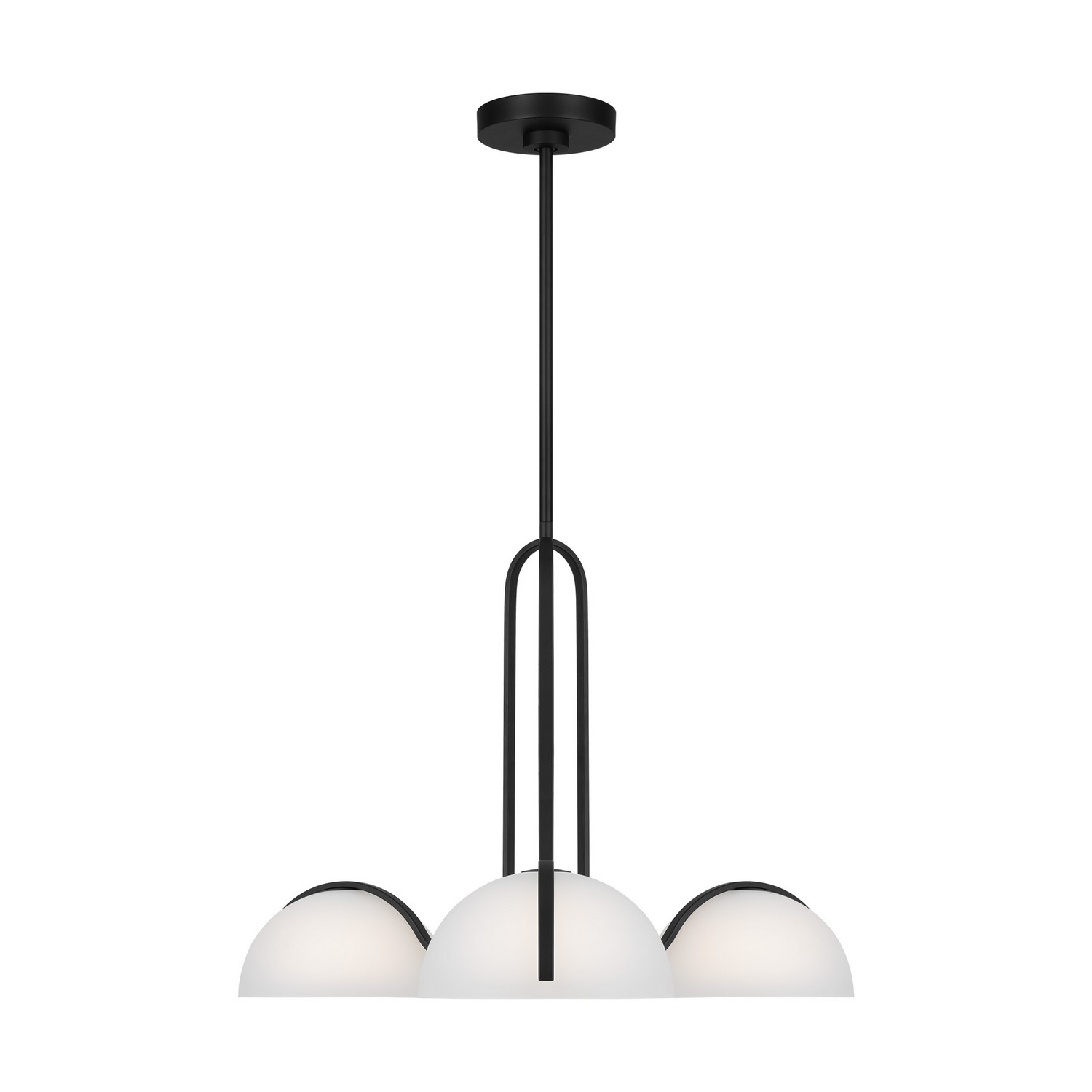 Visual Comfort Studio Nido Three Light Chandelier in Midnight Black - KC1133MBK