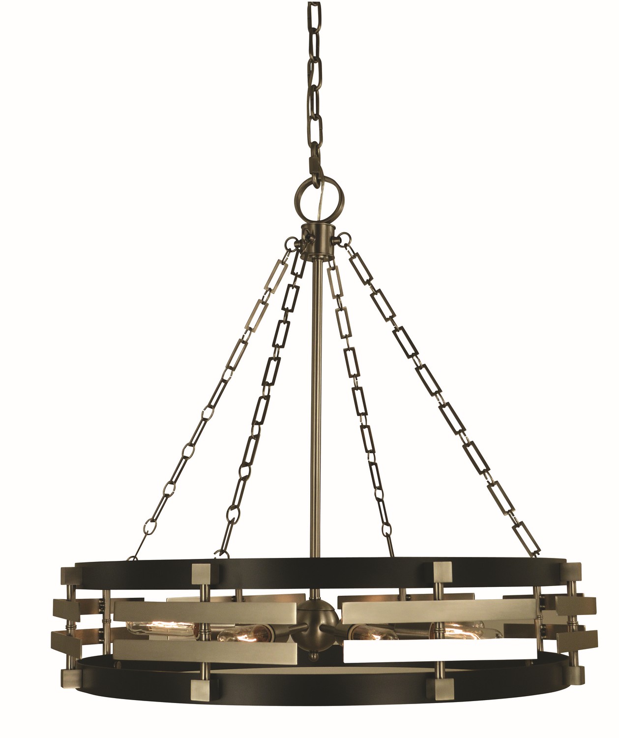 Framburg Eden Eight Light Chandelier in Brush Nickel Matte Black - 5748 BN/MBLACK