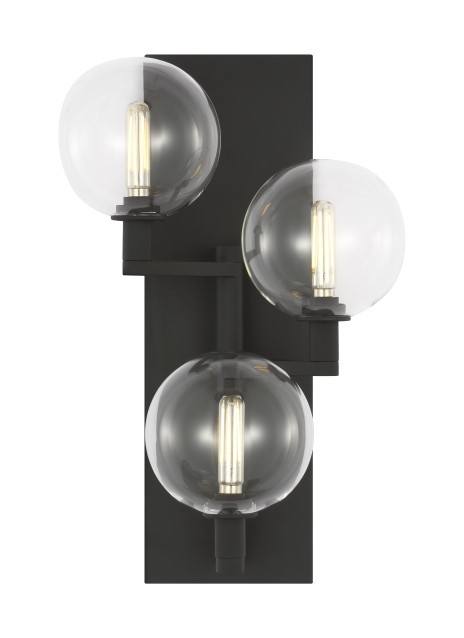 Photos - Chandelier / Lamp Visual Comfort Modern Nightshade Black LED Wall Sconce from the Gambit Collection 700WSGMBTCB