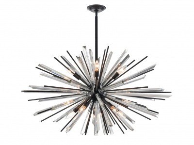 Photos - Chandelier / Lamp Avenue Lighting Black Ten Light Chandelier from the Palisades Ave. Collection HF8203-BK
