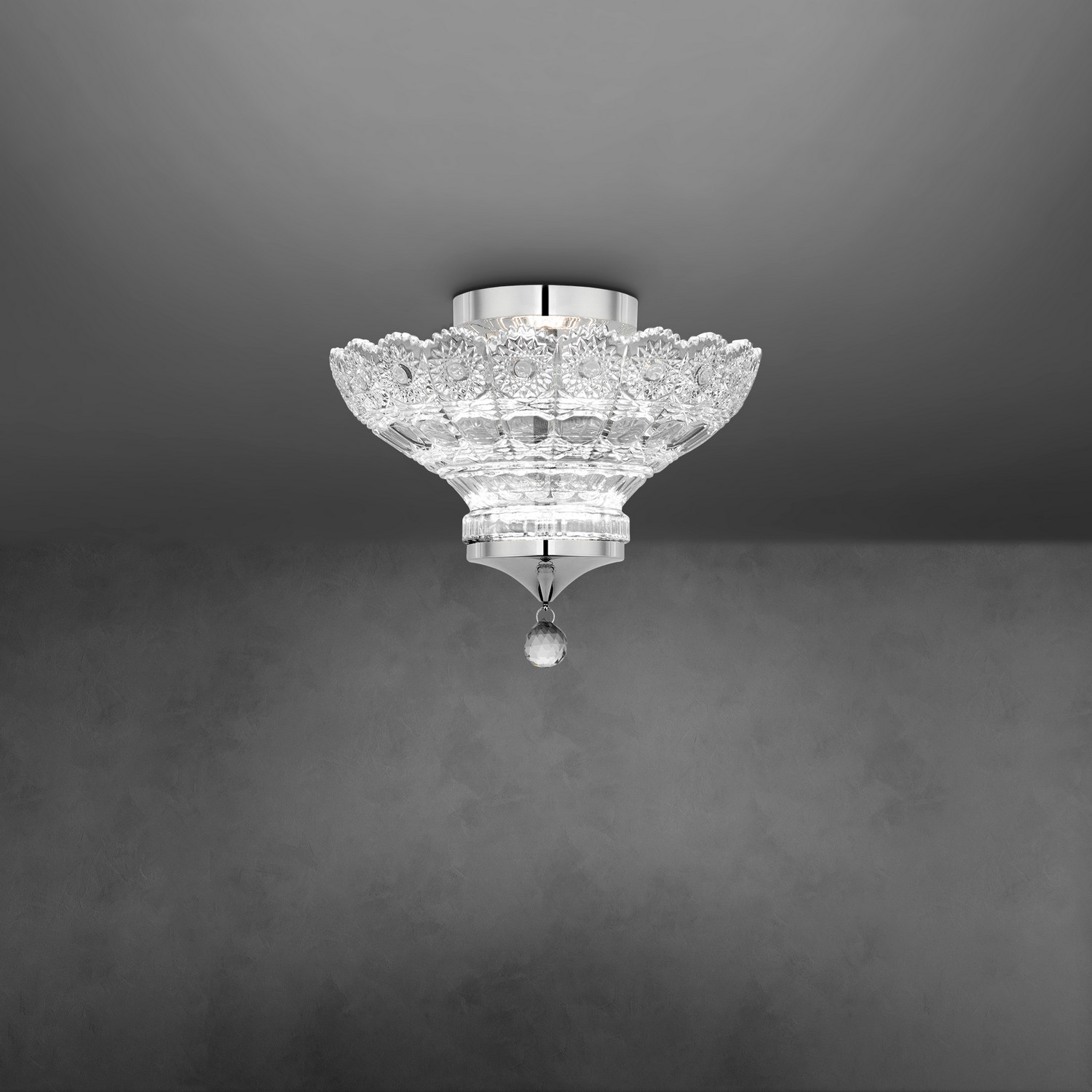 SCHO S2912-702H CHROME CRYSTAL FLUSH MOUNT