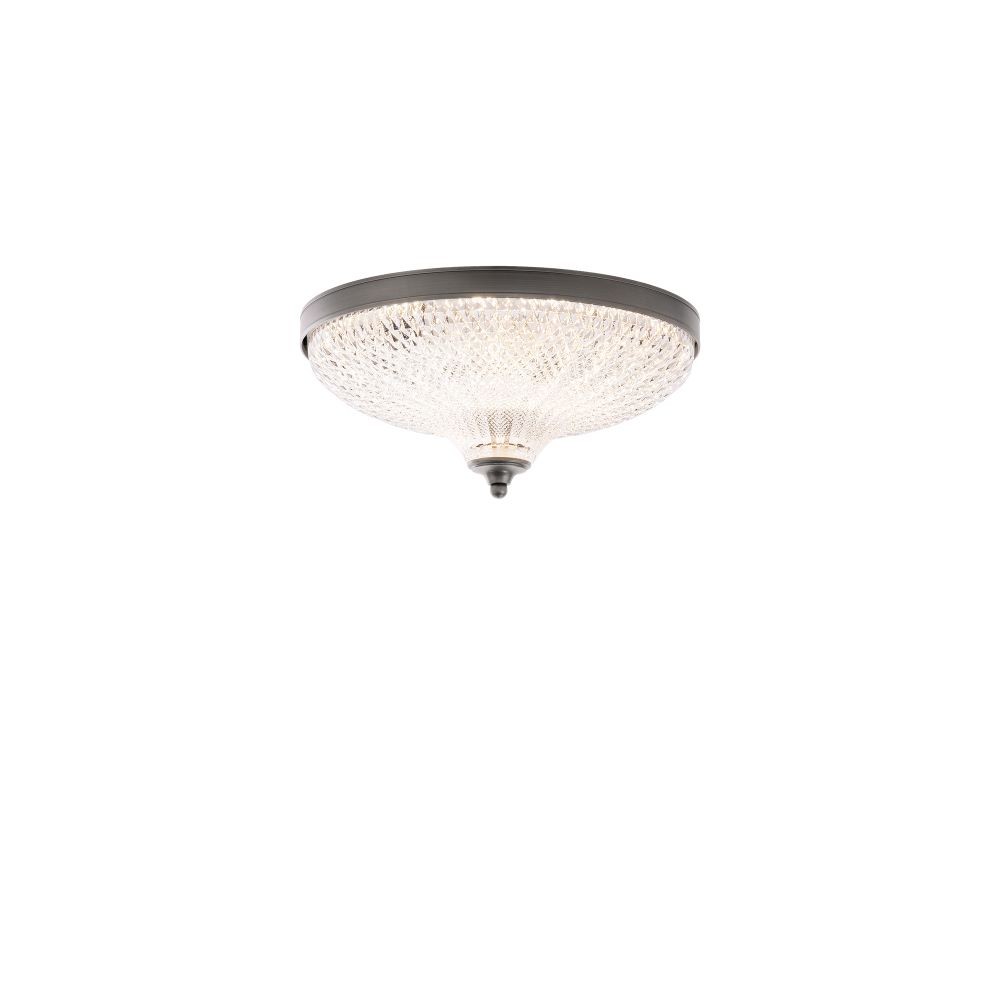 SCHO S6012-704O ANTIQUE NICKEL CRYSTAL FLUSH MOUNT