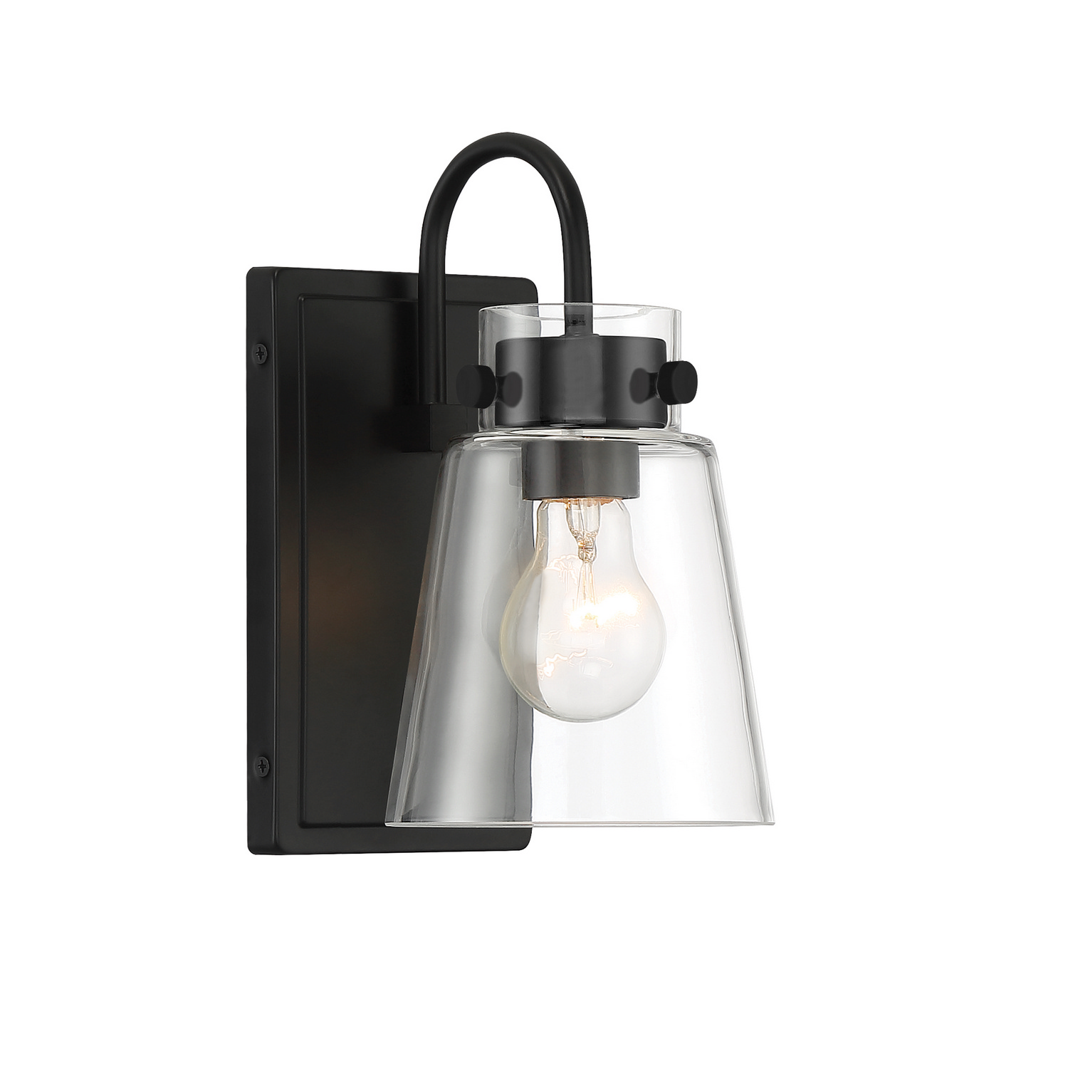 Matte Black One Light Wall Sconce From The Inwood Collection-image