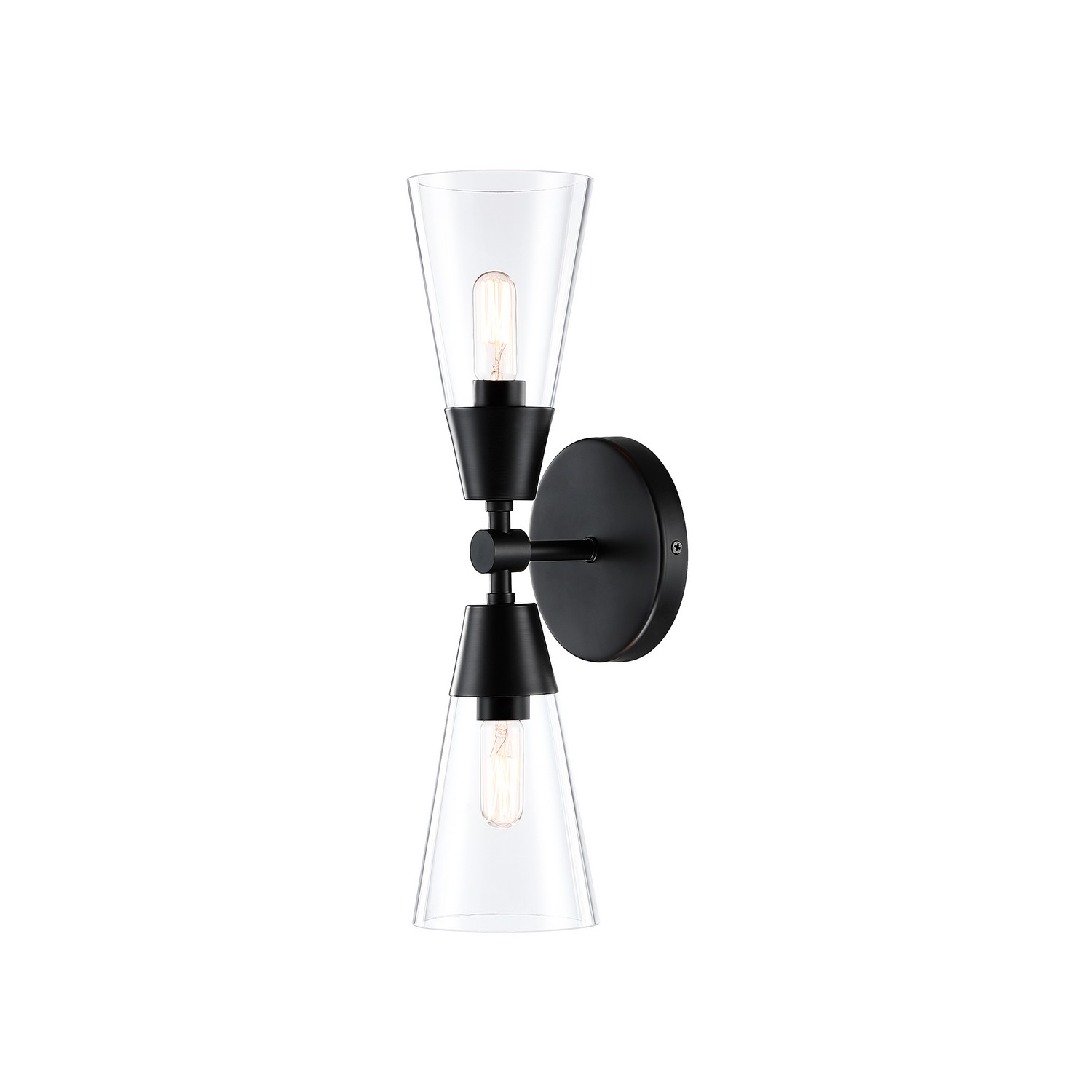Matte Black Two Light Wall Sconce From The Norro Collection-image