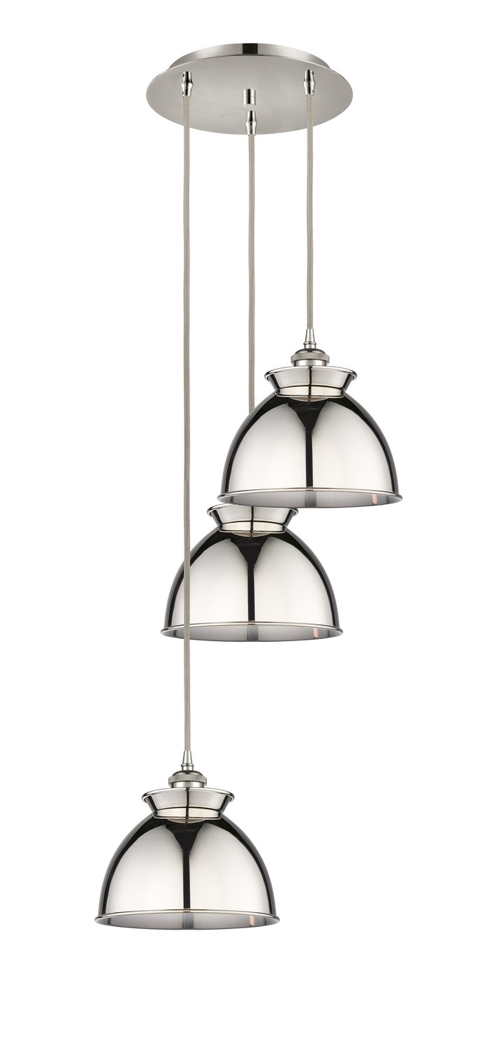 Three Light Pendant by Innovations - Ballston Collection, Polished Nickel Finish - 113B-3P-PN-M14-PN