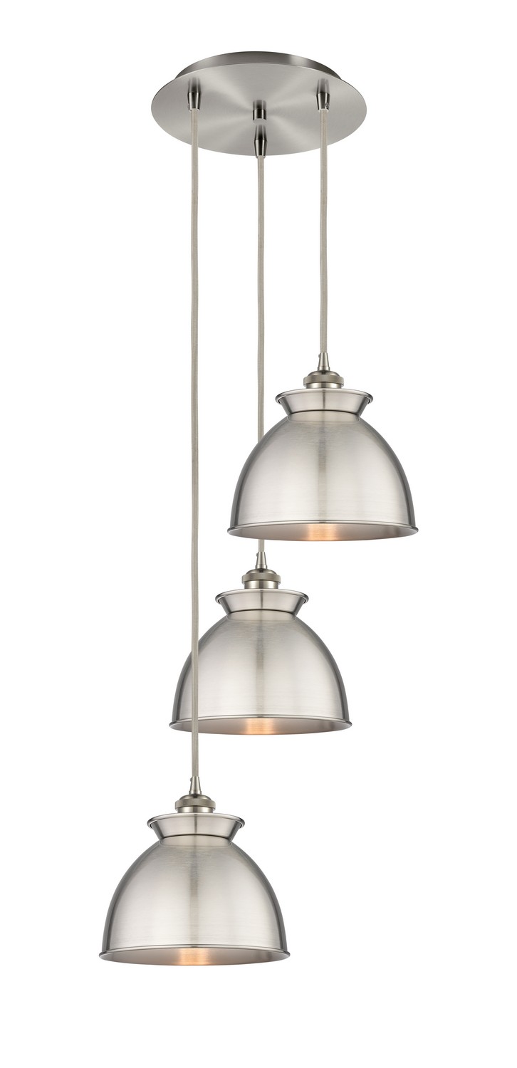 Three Light Pendant by Innovations - Ballston Collection, Brushed Satin Nickel Finish - 113B-3P-SN-M14-SN
