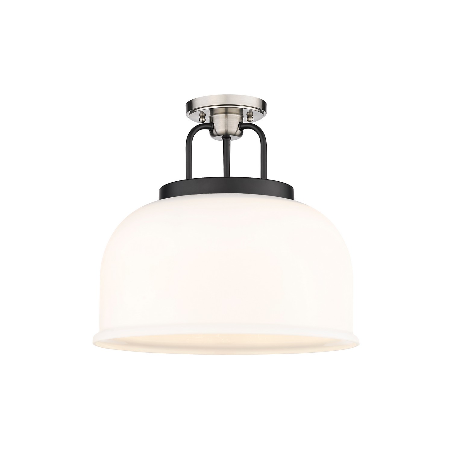 Three Light Semi-Flush Mount by Innovations - Downtown Urban Collection, Black Satin Nickel Finish - 239-3C-BSN-G239-15WH