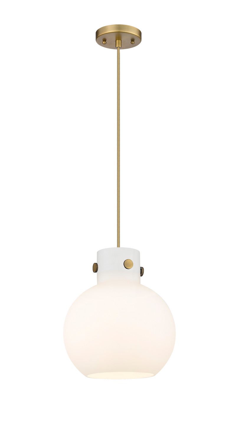 One Light Mini Pendant by Innovations - Downtown Urban Collection, Brushed Brass Finish - 410-1PM-BB-G410-10WH