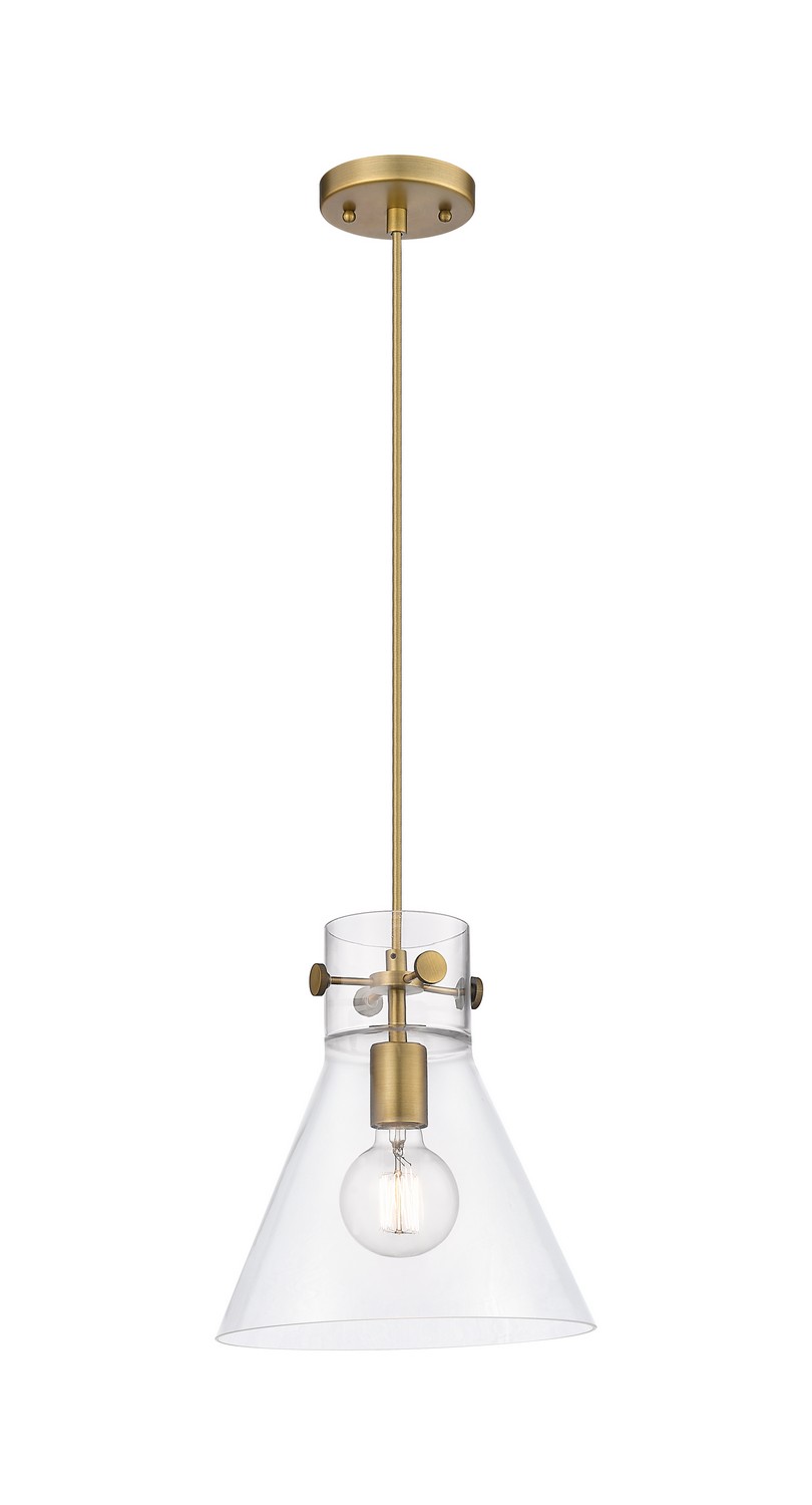 One Light Pendant by Innovations - Downtown Urban Collection, Brushed Brass Finish - 410-1PM-BB-G411-10CL
