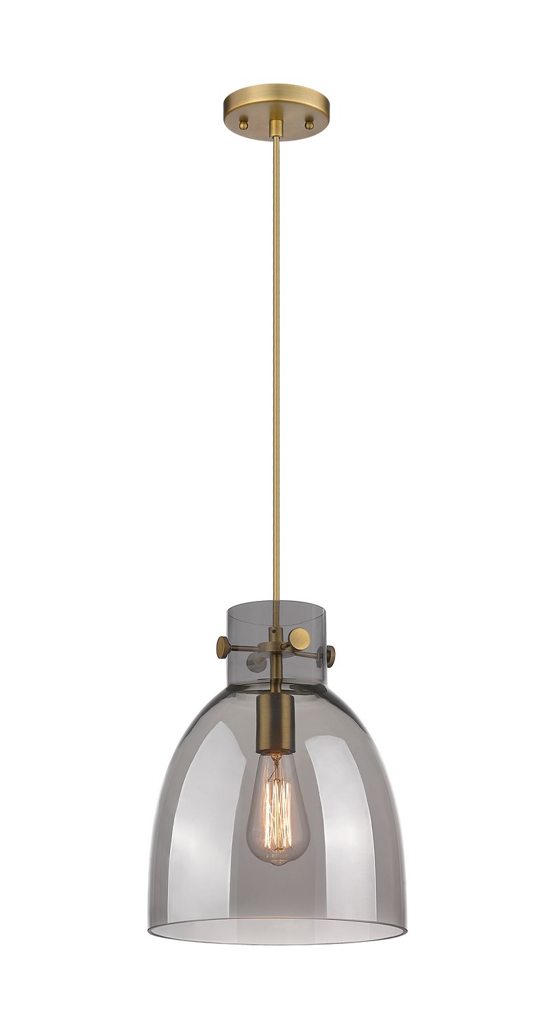 One Light Pendant by Innovations - Downtown Urban Collection, Brushed Brass Finish - 410-1PM-BB-G412-10SM