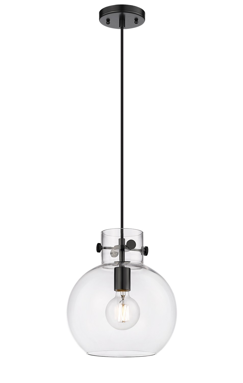 One Light Pendant by Innovations - Downtown Urban Collection, Matte Black Finish - 410-1PM-BK-G410-10CL