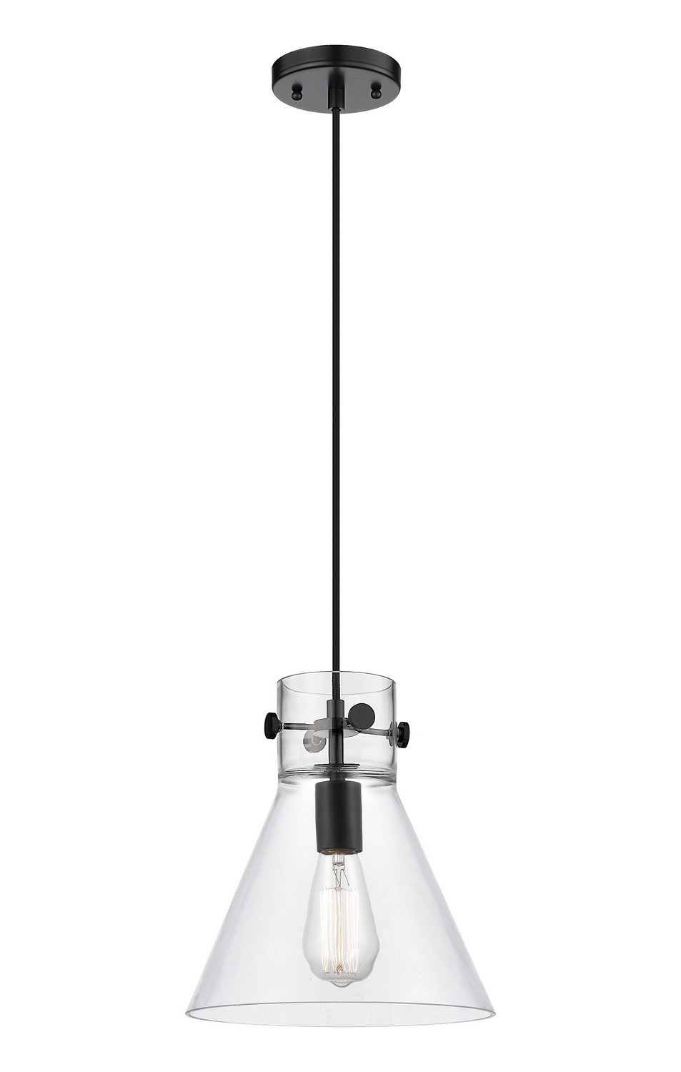 One Light Pendant by Innovations - Downtown Urban Collection, Matte Black Finish - 410-1PM-BK-G411-10CL