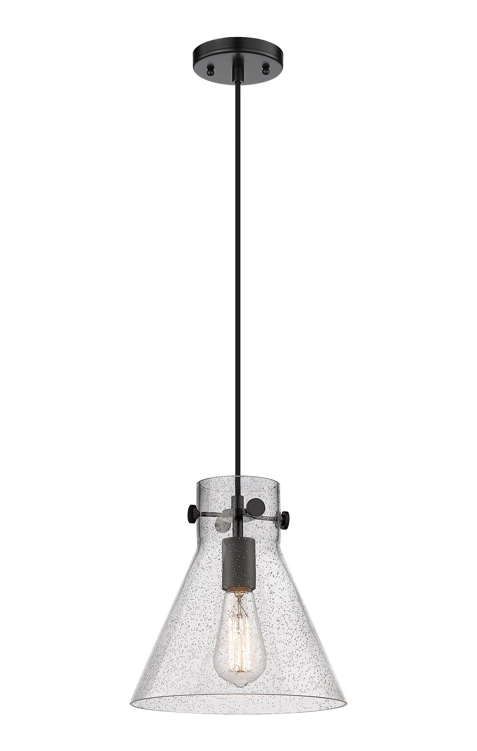 One Light Pendant by Innovations - Downtown Urban Collection, Matte Black Finish - 410-1PM-BK-G411-10SDY