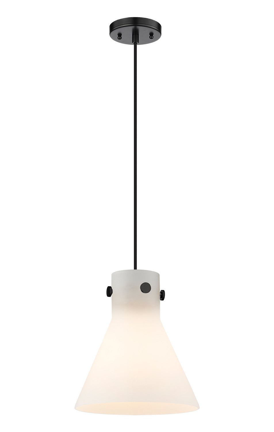 One Light Pendant by Innovations - Downtown Urban Collection, Matte Black Finish - 410-1PM-BK-G411-10WH