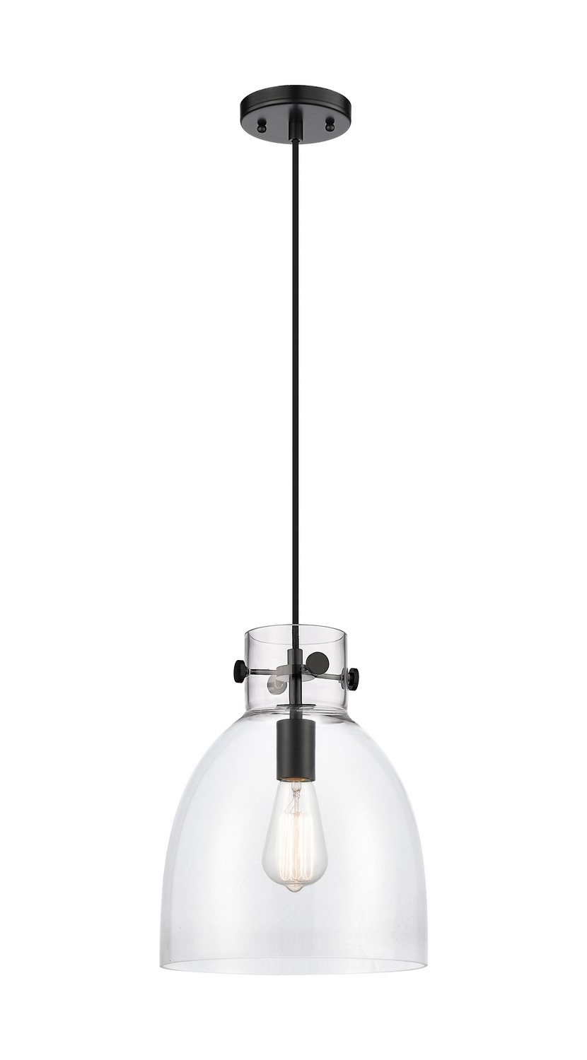 One Light Pendant by Innovations - Downtown Urban Collection, Matte Black Finish - 410-1PM-BK-G412-10CL
