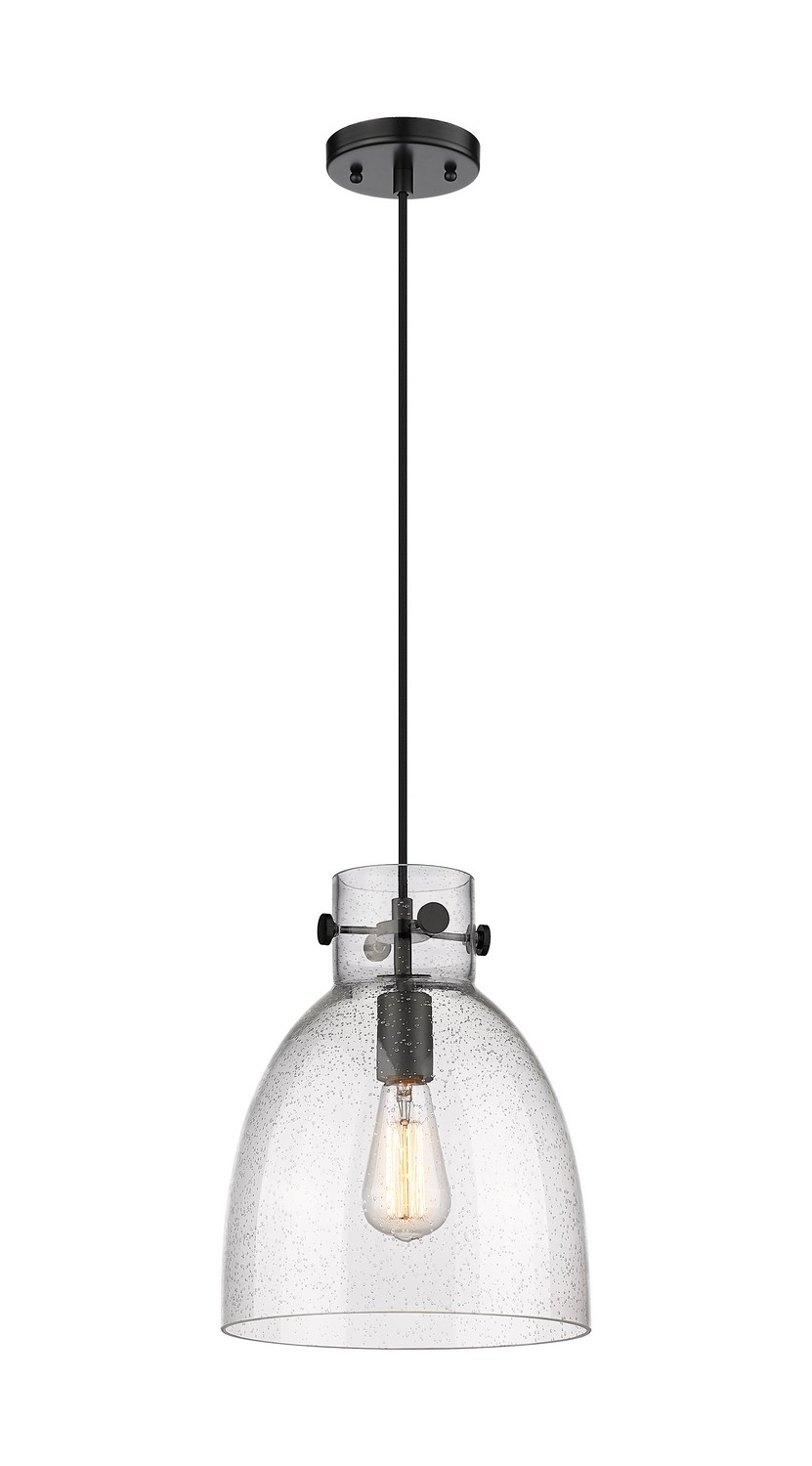 One Light Pendant by Innovations - Downtown Urban Collection, Matte Black Finish - 410-1PM-BK-G412-10SDY