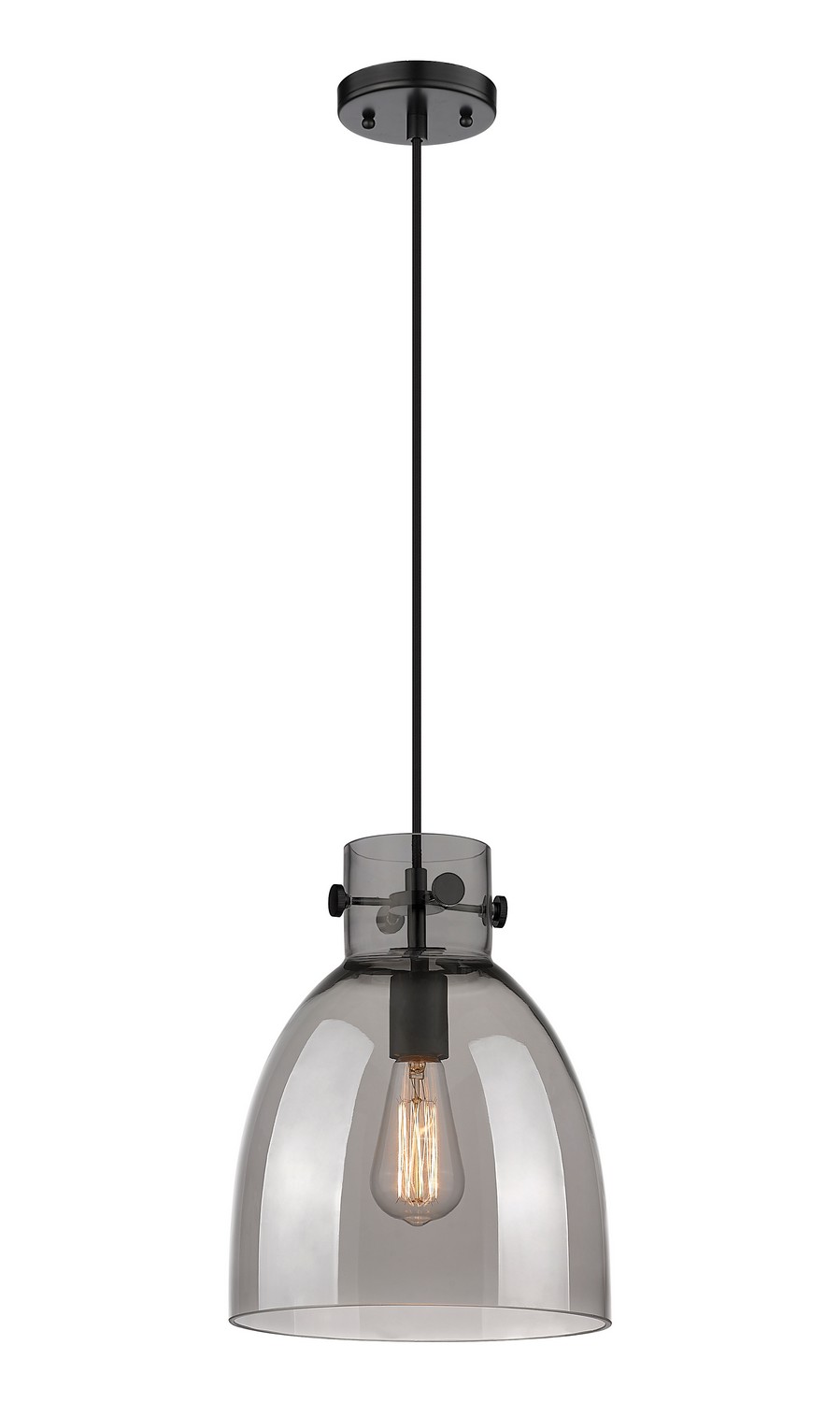 One Light Pendant by Innovations - Downtown Urban Collection, Matte Black Finish - 410-1PM-BK-G412-10SM