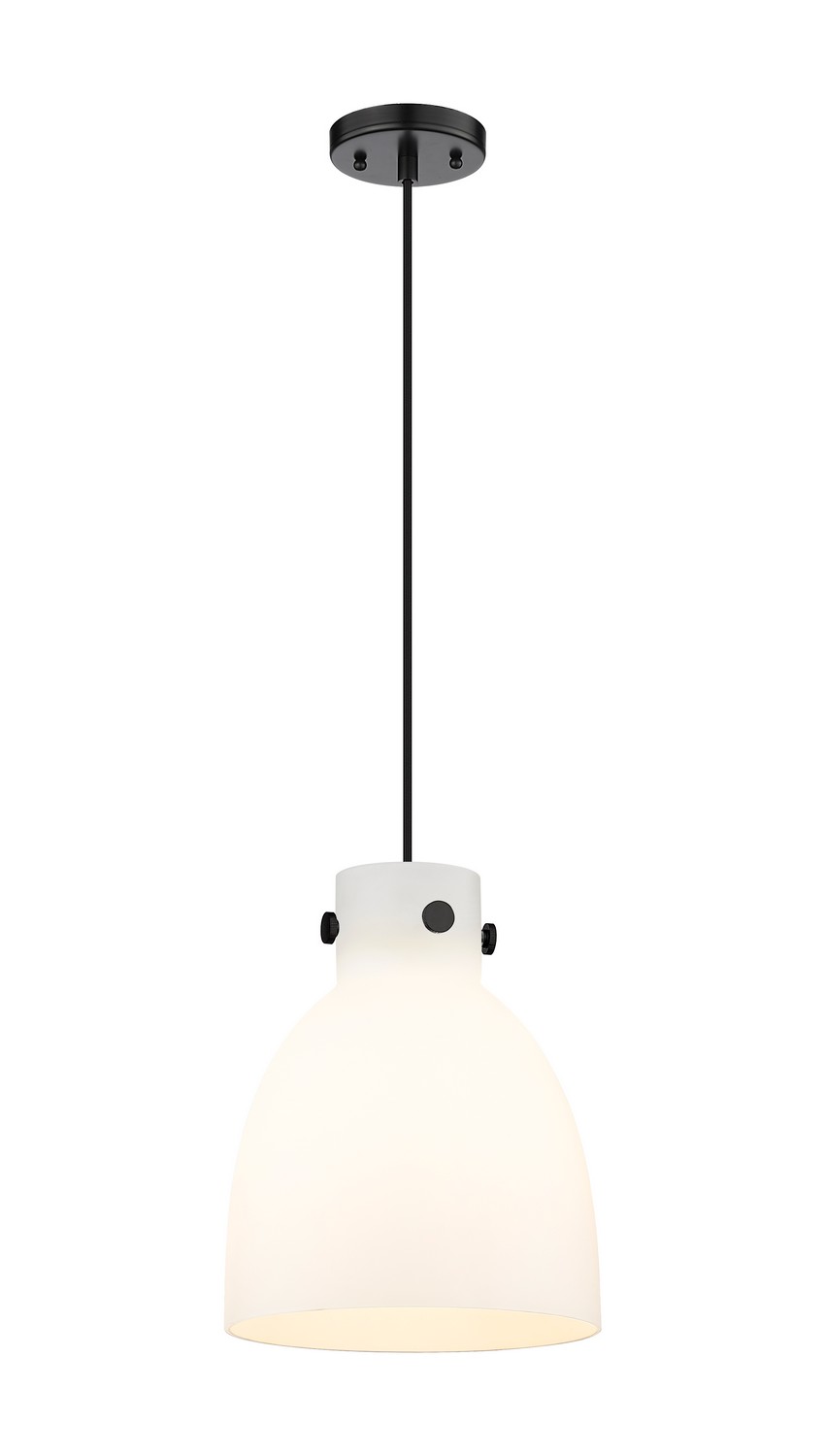 One Light Pendant by Innovations - Downtown Urban Collection, Matte Black Finish - 410-1PM-BK-G412-10WH