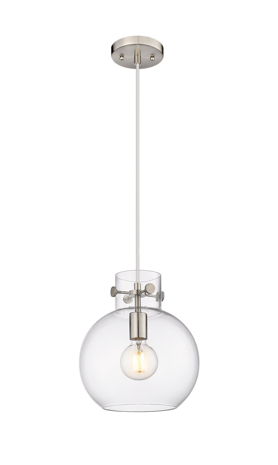 One Light Pendant by Innovations - Downtown Urban Collection, Satin Nickel Finish - 410-1PM-SN-G410-10CL