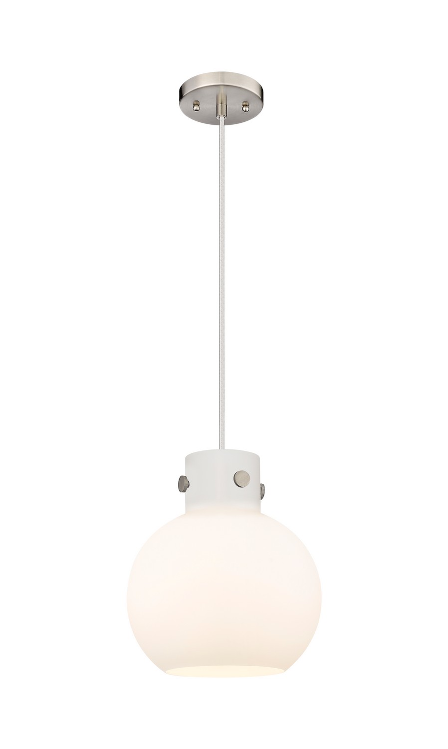 One Light Mini Pendant by Innovations - Downtown Urban Collection, Brushed Satin Nickel Finish - 410-1PM-SN-G410-10WH