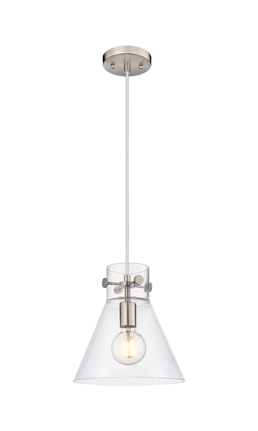 One Light Pendant by Innovations - Downtown Urban Collection, Satin Nickel Finish - 410-1PM-SN-G411-10CL