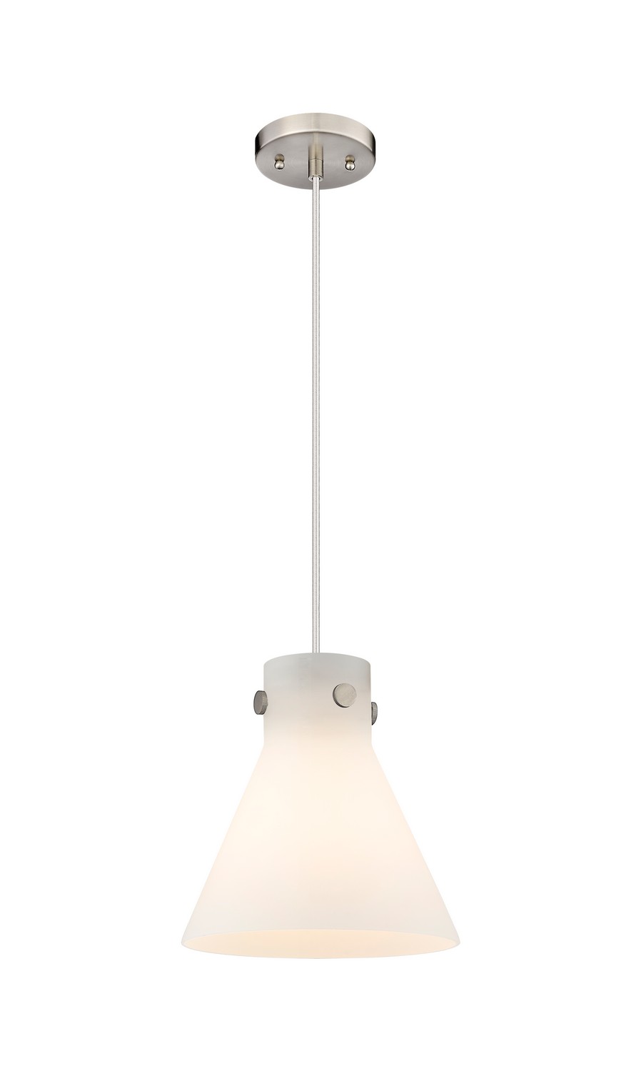 One Light Pendant by Innovations - Downtown Urban Collection, Satin Nickel Finish - 410-1PM-SN-G411-10WH