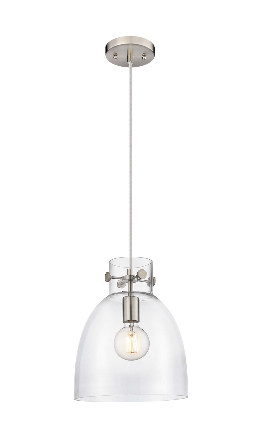 One Light Pendant by Innovations - Downtown Urban Collection, Satin Nickel Finish - 410-1PM-SN-G412-10CL