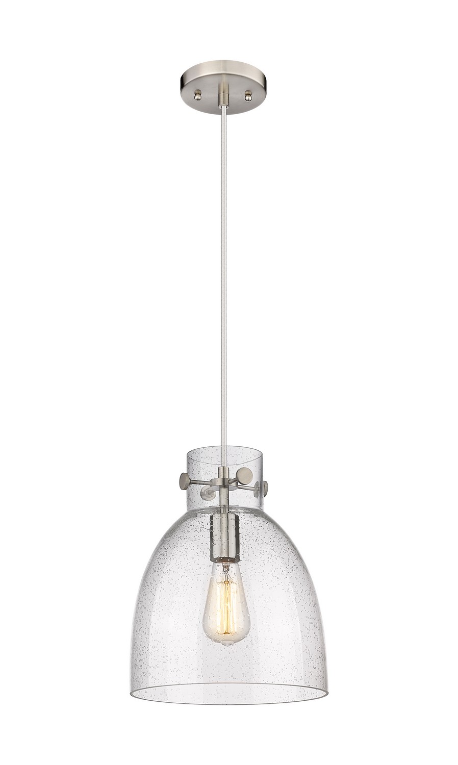 One Light Pendant by Innovations - Downtown Urban Collection, Satin Nickel Finish - 410-1PM-SN-G412-10SDY