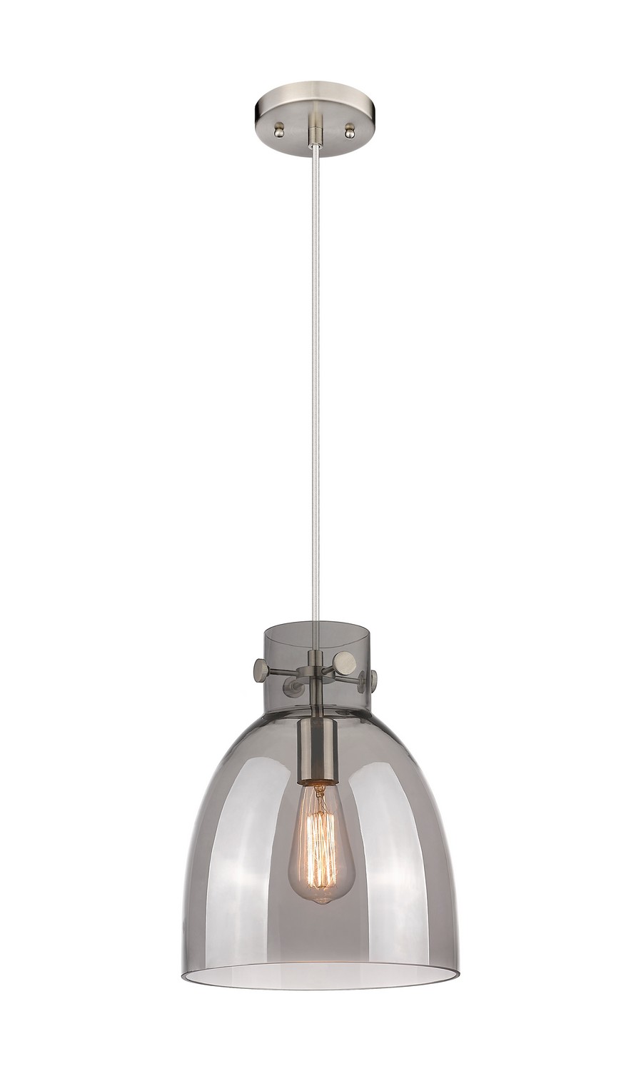 One Light Pendant by Innovations - Downtown Urban Collection, Satin Nickel Finish - 410-1PM-SN-G412-10SM