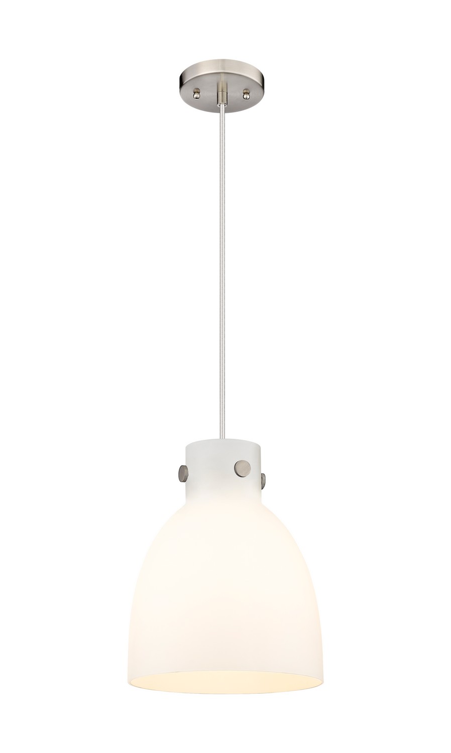 One Light Pendant by Innovations - Downtown Urban Collection, Satin Nickel Finish - 410-1PM-SN-G412-10WH