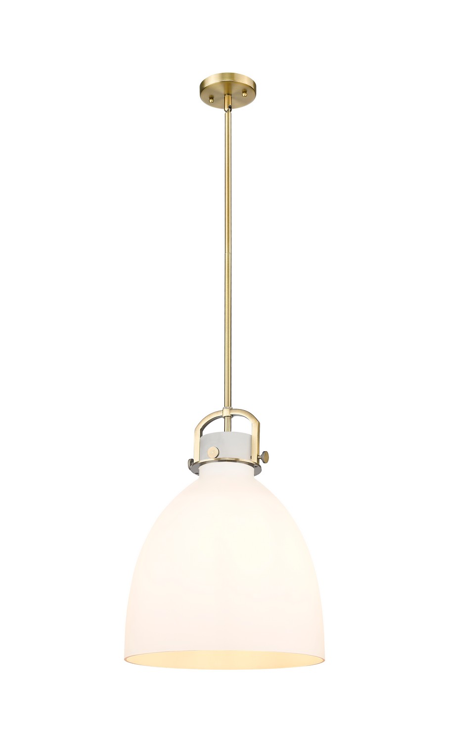 One Light Pendant by Innovations - Downtown Urban Collection, Brushed Brass Finish - 410-1SL-BB-G412-14WH