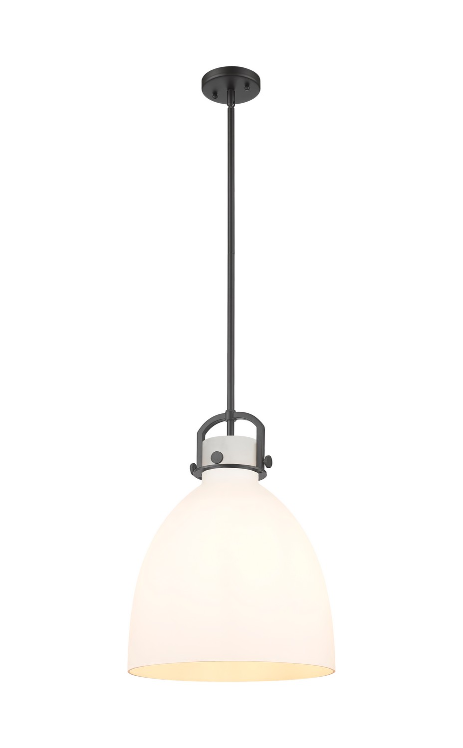 One Light Pendant by Innovations - Downtown Urban Collection, Matte Black Finish - 410-1SL-BK-G412-14WH