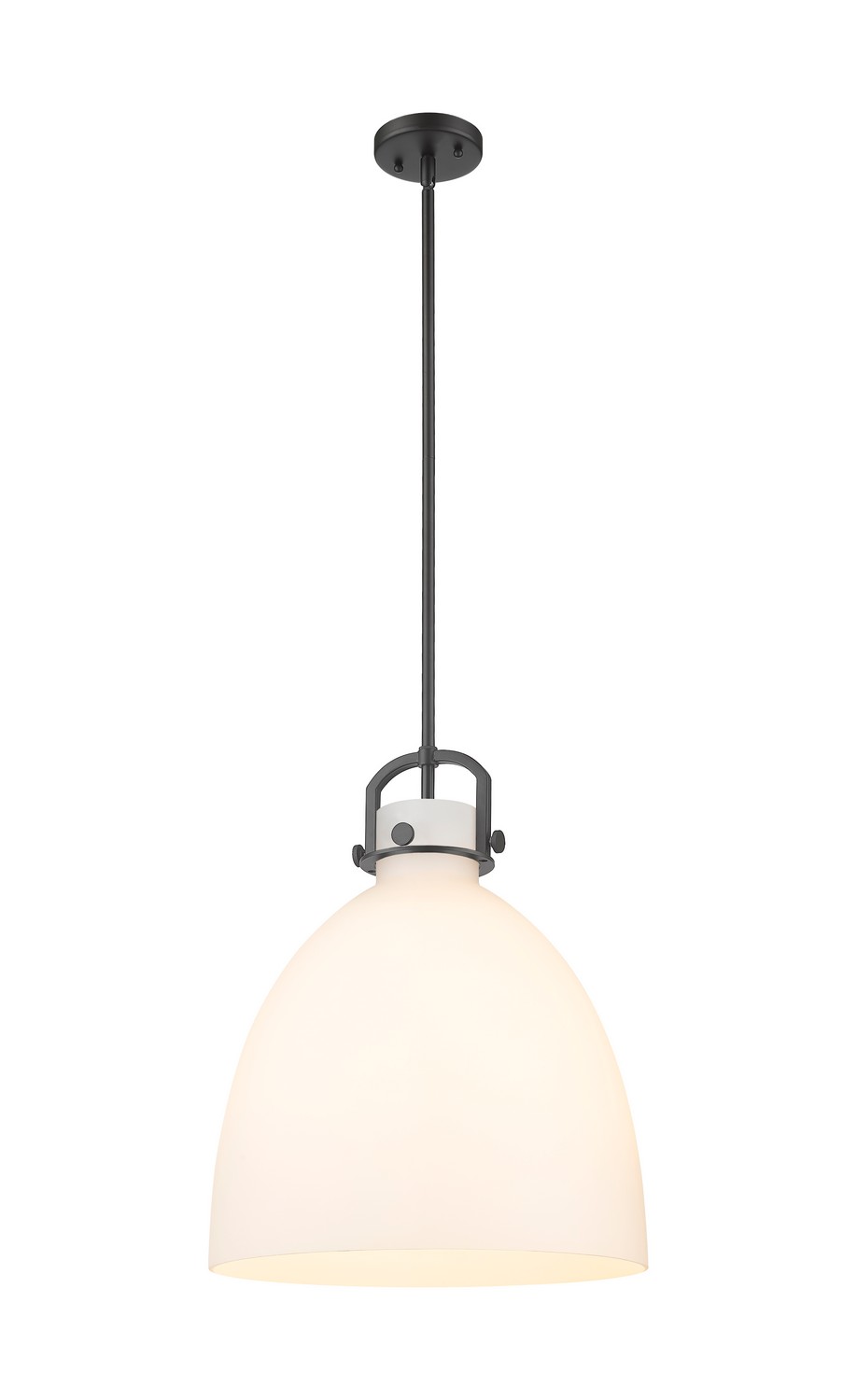 One Light Pendant by Innovations - Downtown Urban Collection, Matte Black Finish - 410-1SL-BK-G412-16WH