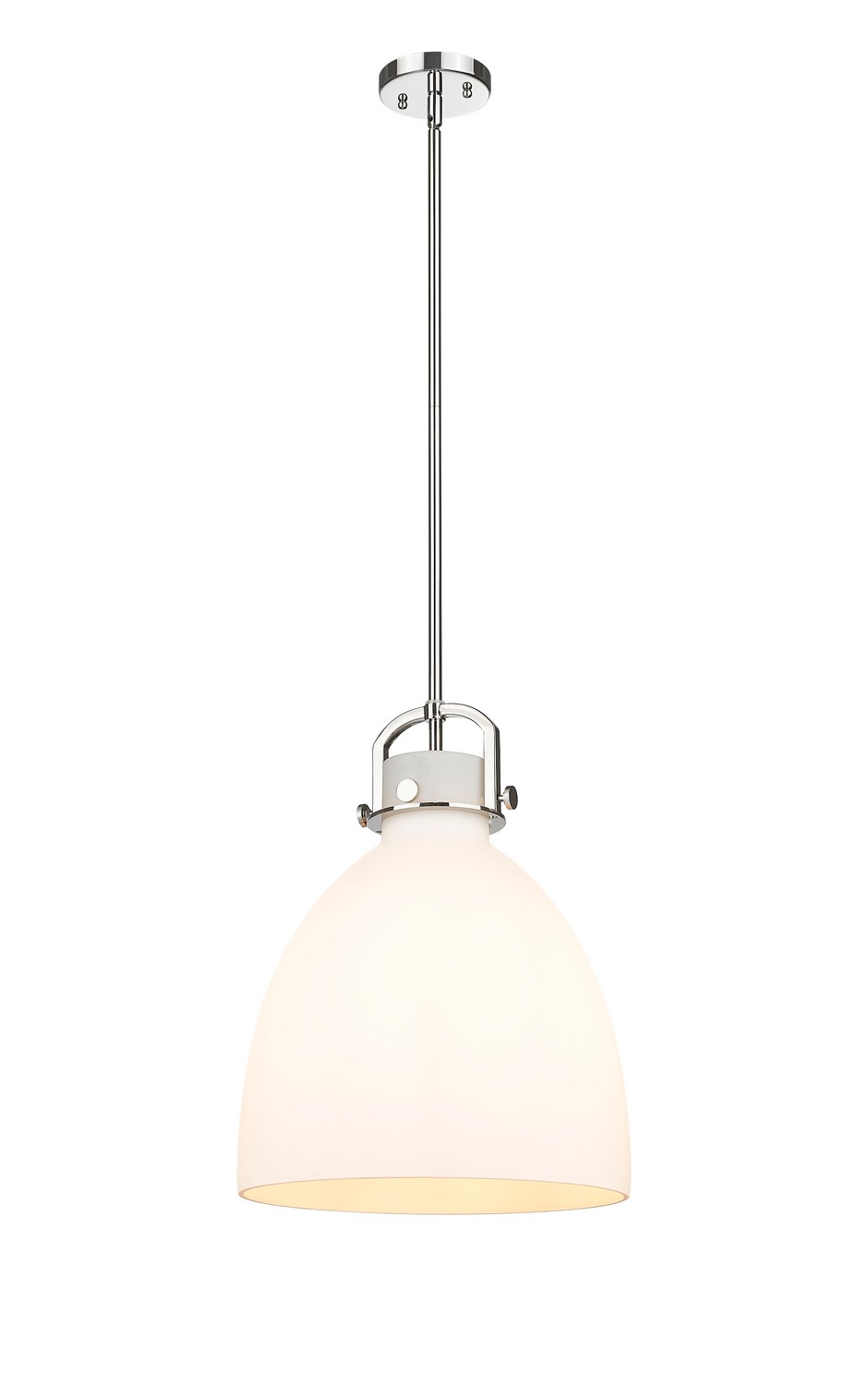 One Light Pendant by Innovations - Downtown Urban Collection, Polished Nickel Finish - 410-1SL-PN-G412-14WH