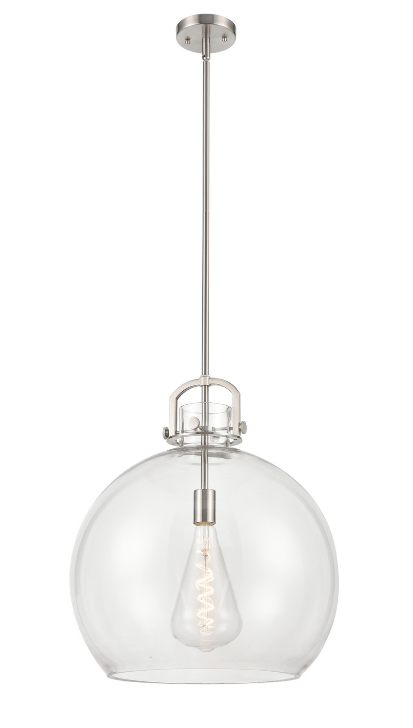 One Light Pendant by Innovations - Downtown Urban Collection, Satin Nickel Finish - 410-1SL-SN-G410-18CL